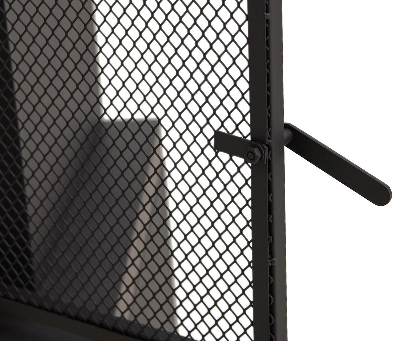 Matte Black Steel Wood-Burning Outdoor Fireplace with Chimney