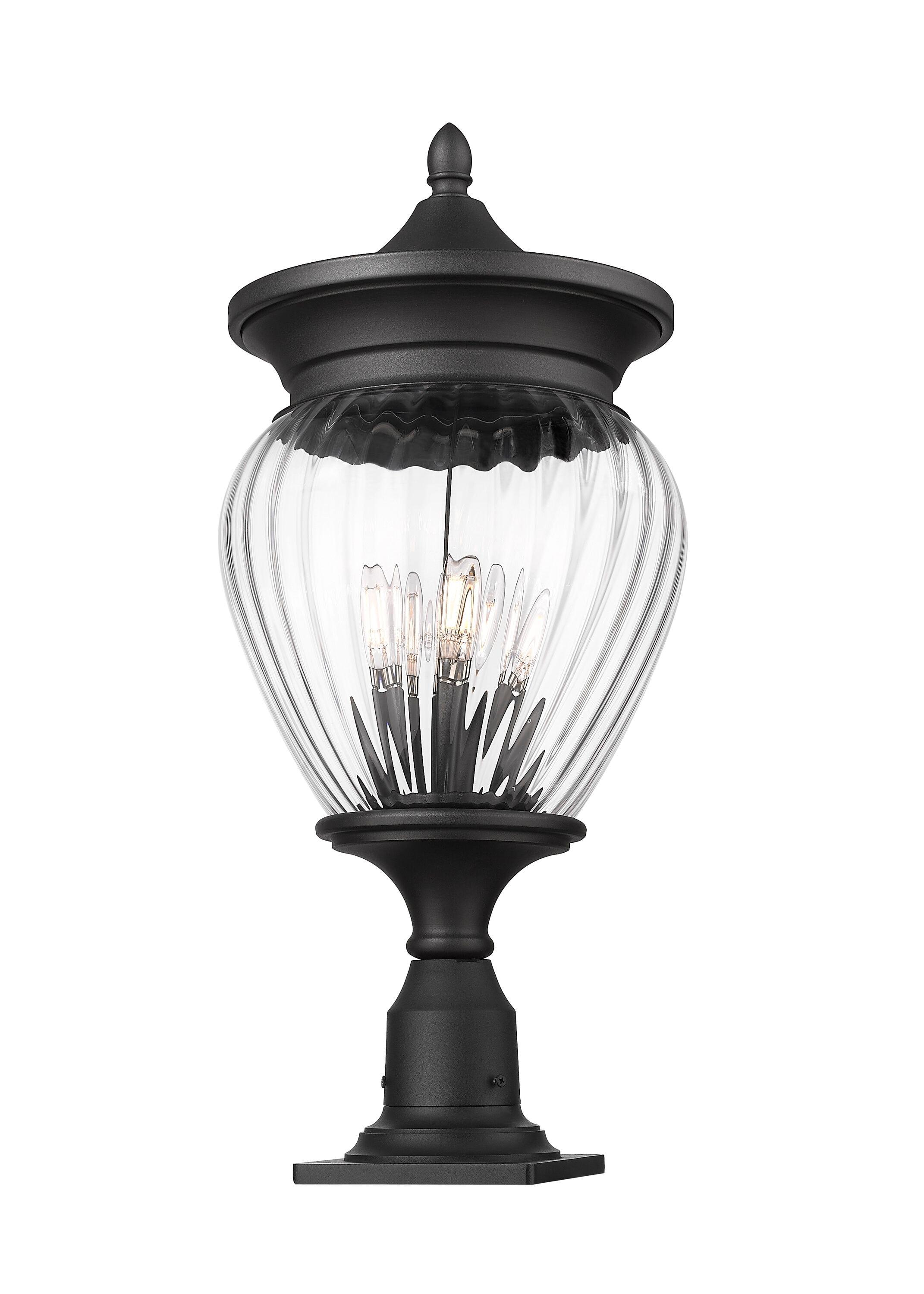 Z-Lite Davina 4 Light Outdoor Pier Mounted Fixture in Black