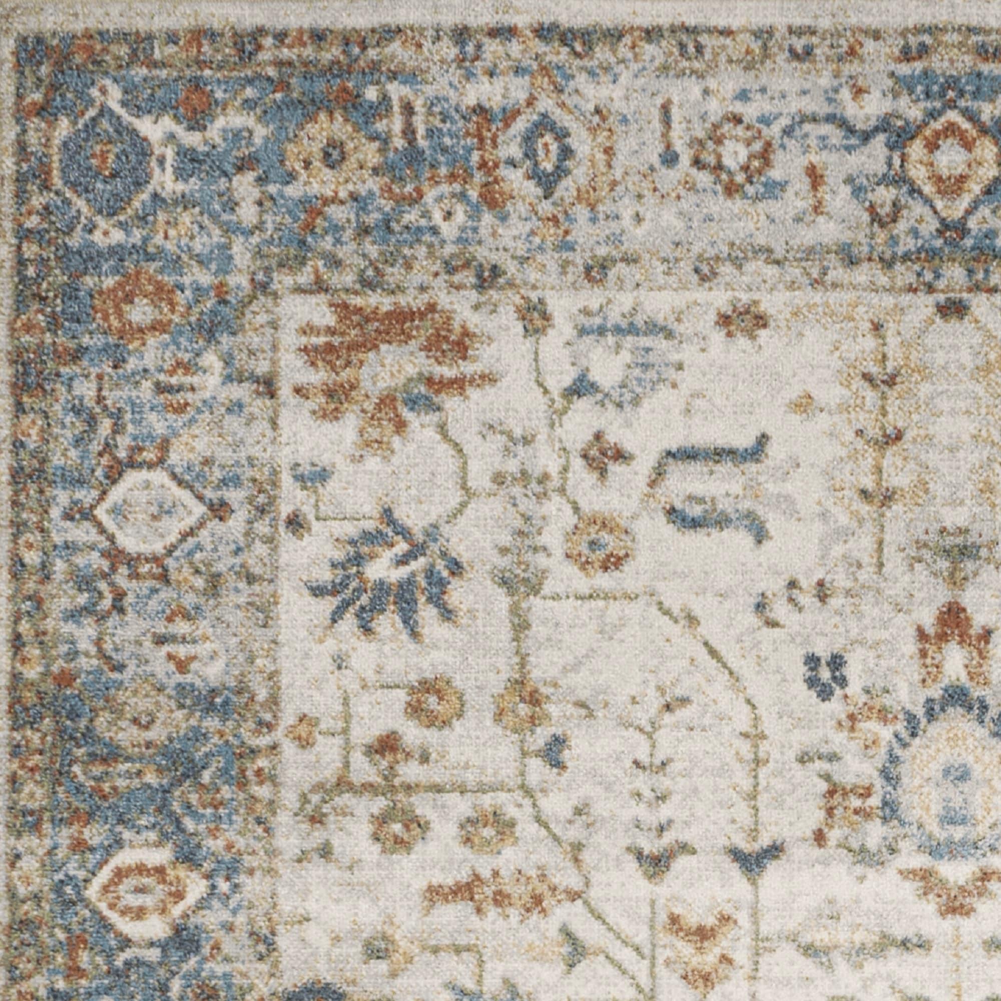 JONATHAN Y Hiero Persian Border Low-Pile Machine-Washable Cream/Terra 5 ft. x 8 ft. Area Rug