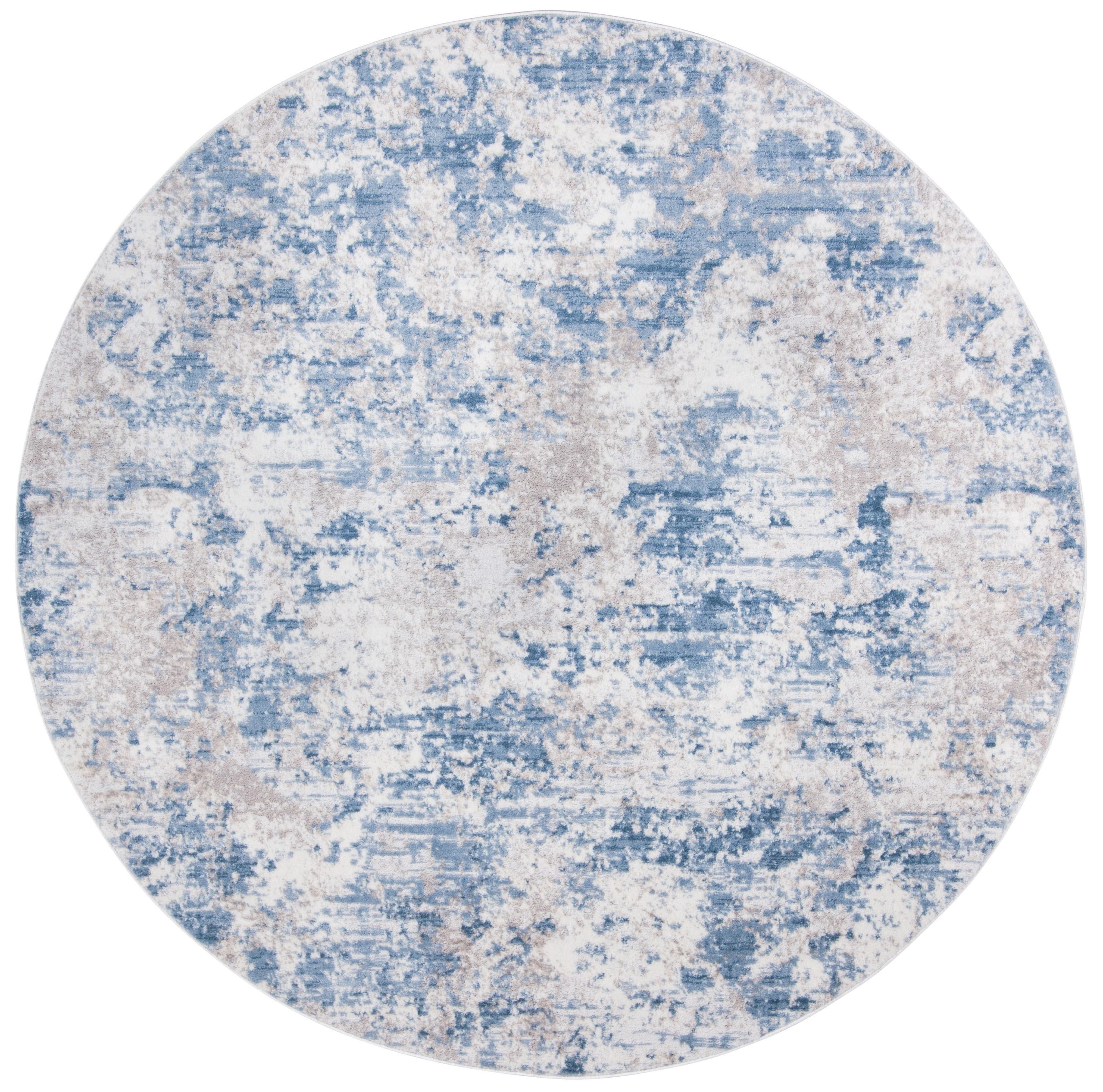 Amelia ALA705 Power Loomed Area Rug - Grey/Blue - 9' round - Safavieh.