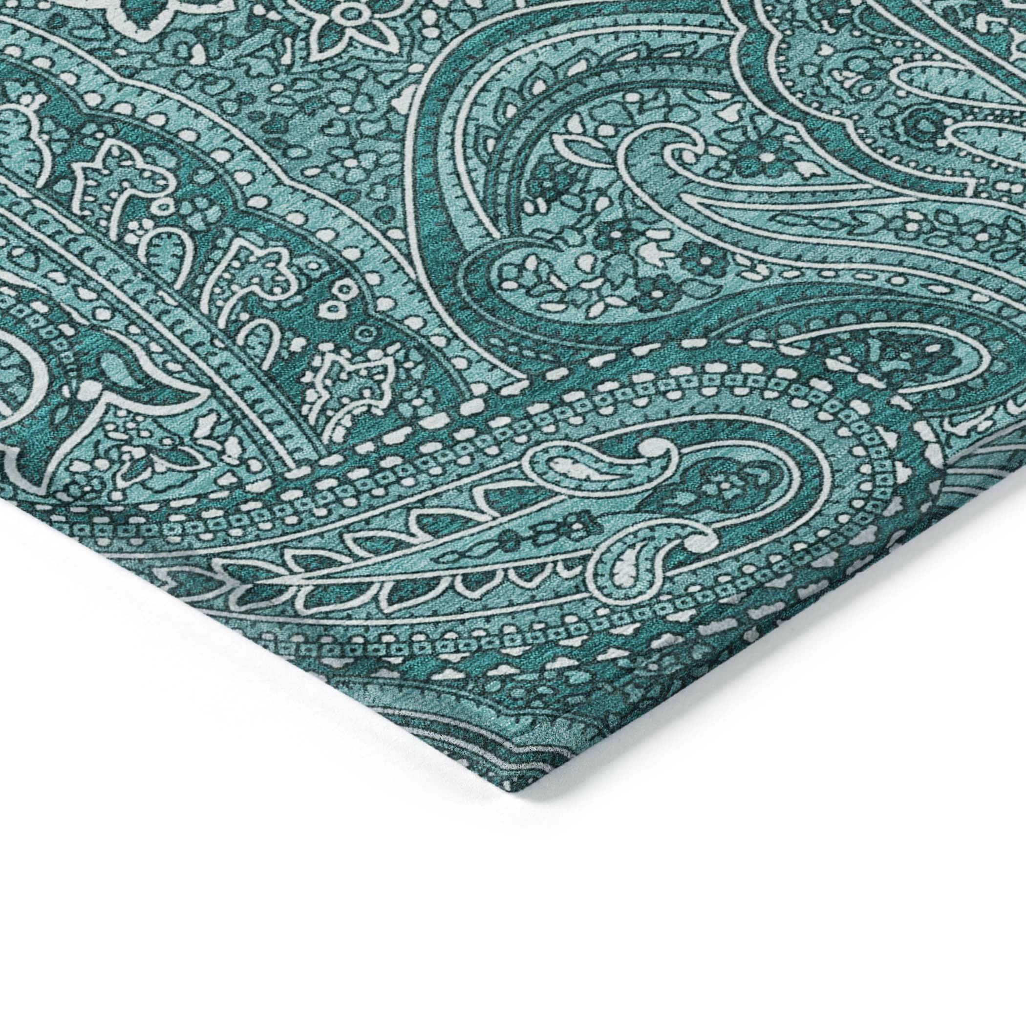 Addison Rugs Chantille ACN623 Teal 3' x 5' Indoor Outdoor Area Rug, Easy Clean, Machine Washable, Non Shedding, Bedroom, Living Room, Dining Room, Kitchen, Patio Rug