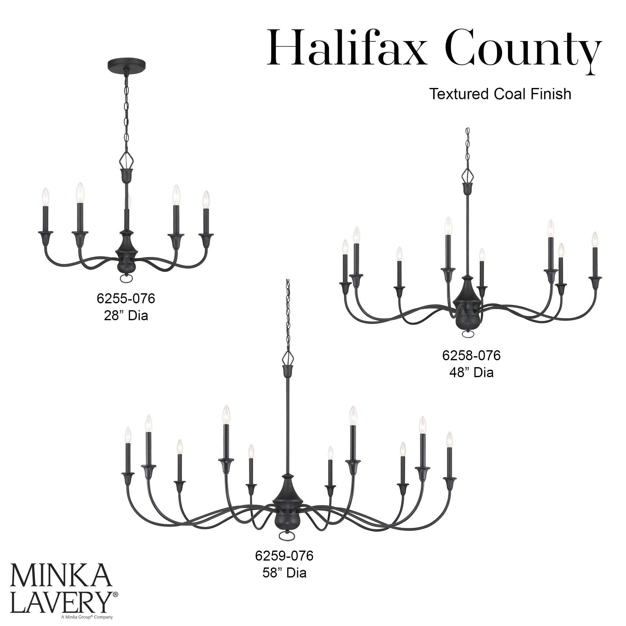 Halifax Textured Black 5-Light Candelabra Chandelier