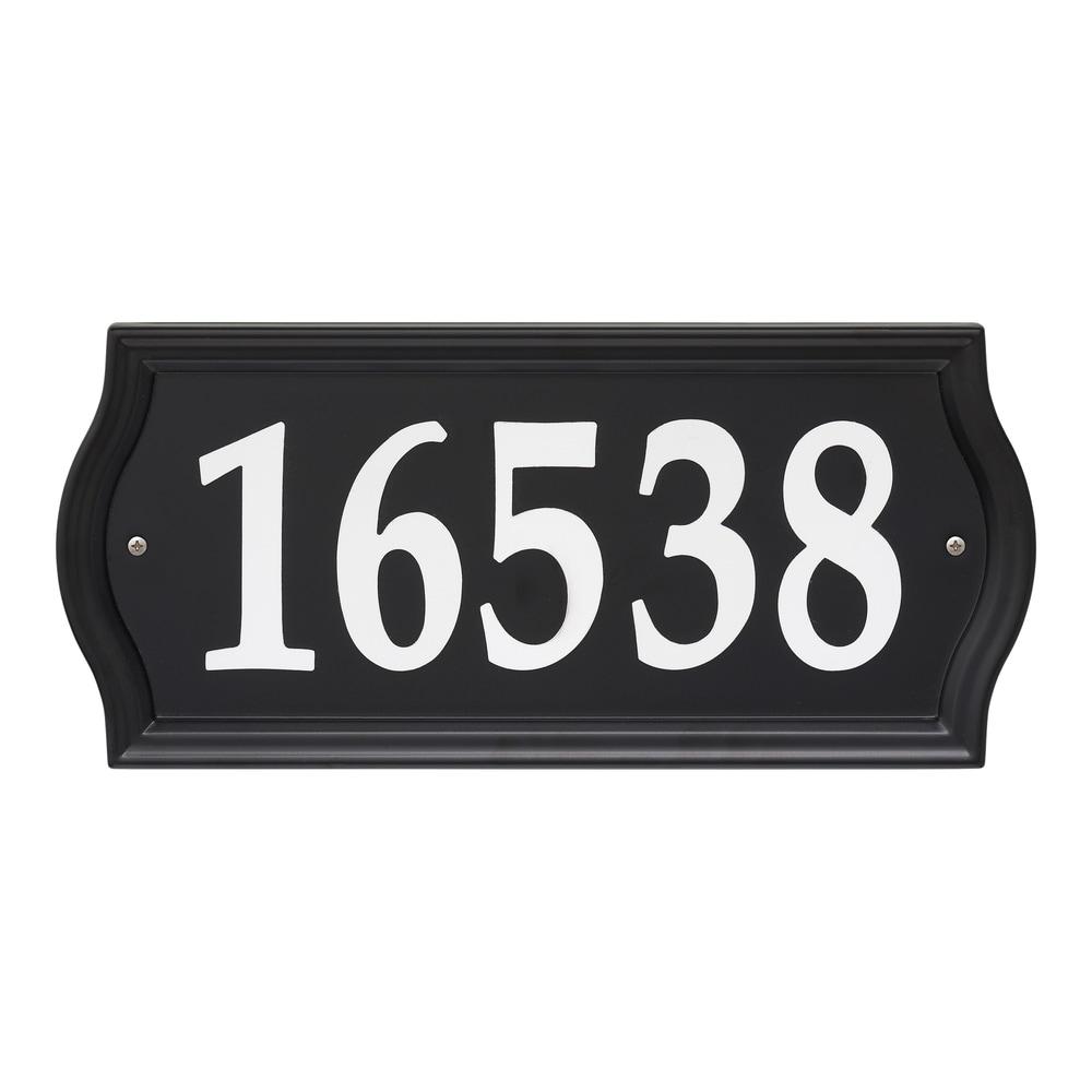 Black Powder-Coated Metal Reflective Address Plaque