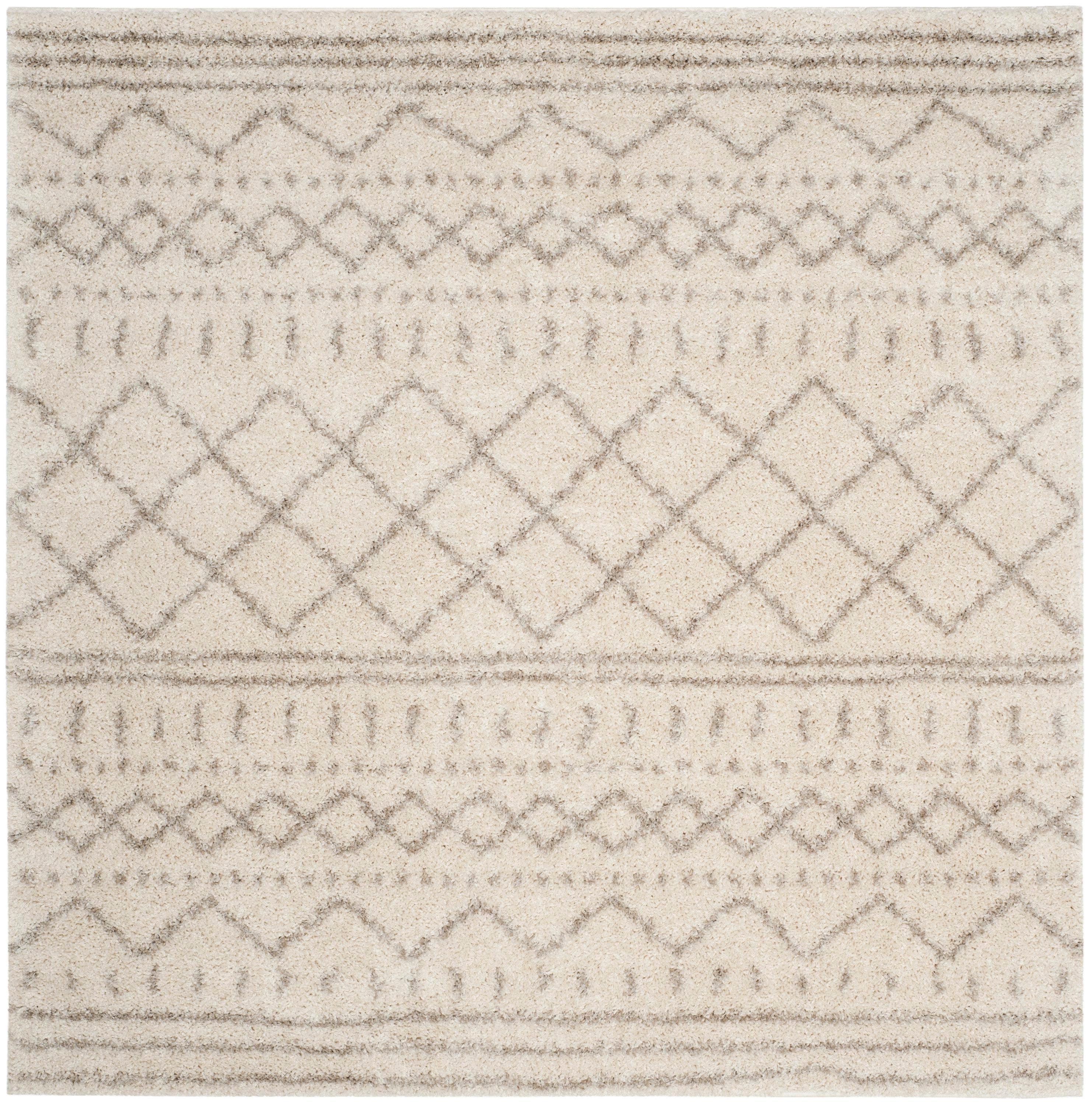 Arizona Shag ASG741 Power Loomed Indoor Area Rug - Ivory/Beige - 8'x8' - Safavieh