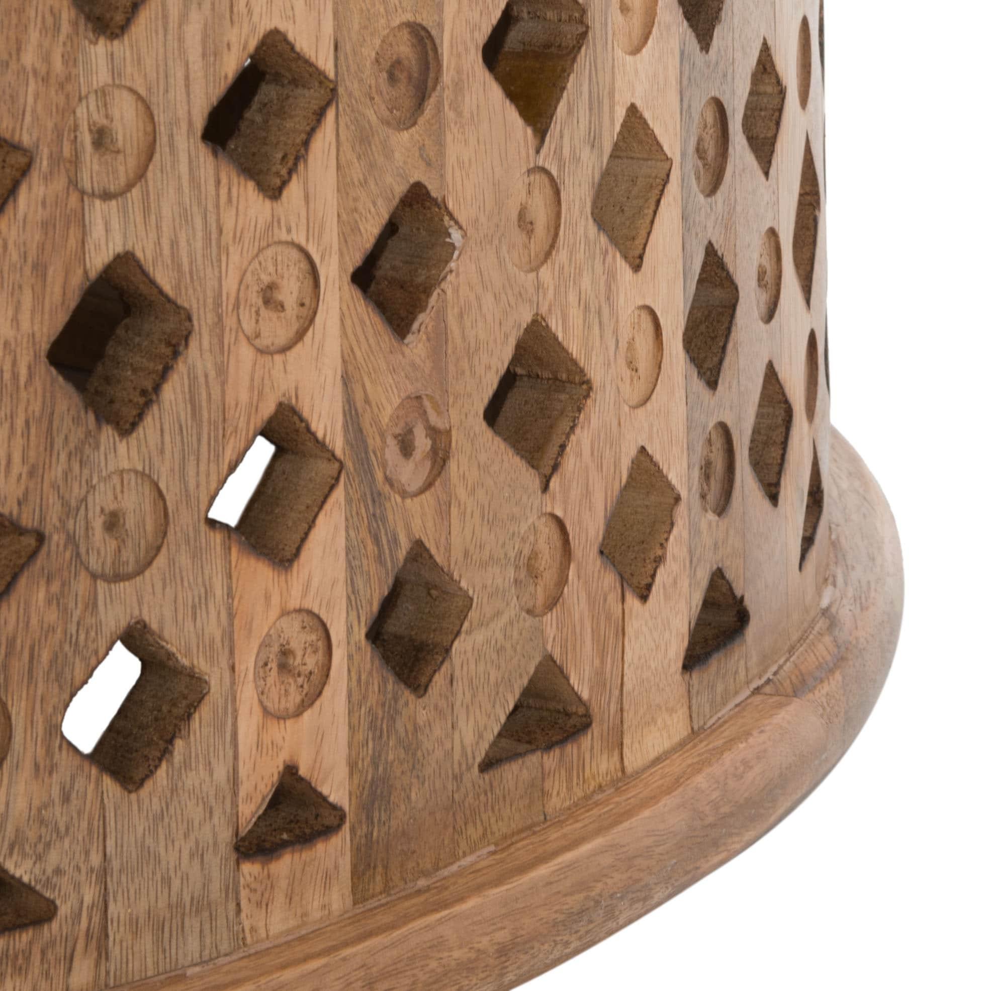 SAFAVIEH Kyrith Rustic Round Coffee Table, Burnt Natural