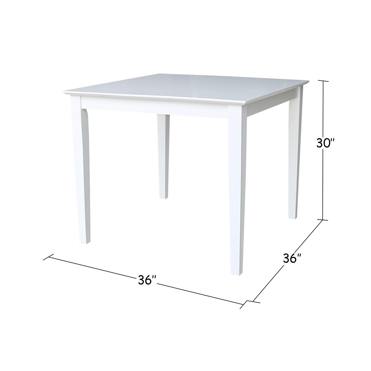 International Concepts Solid Wood Top Table - Dining Height - in White