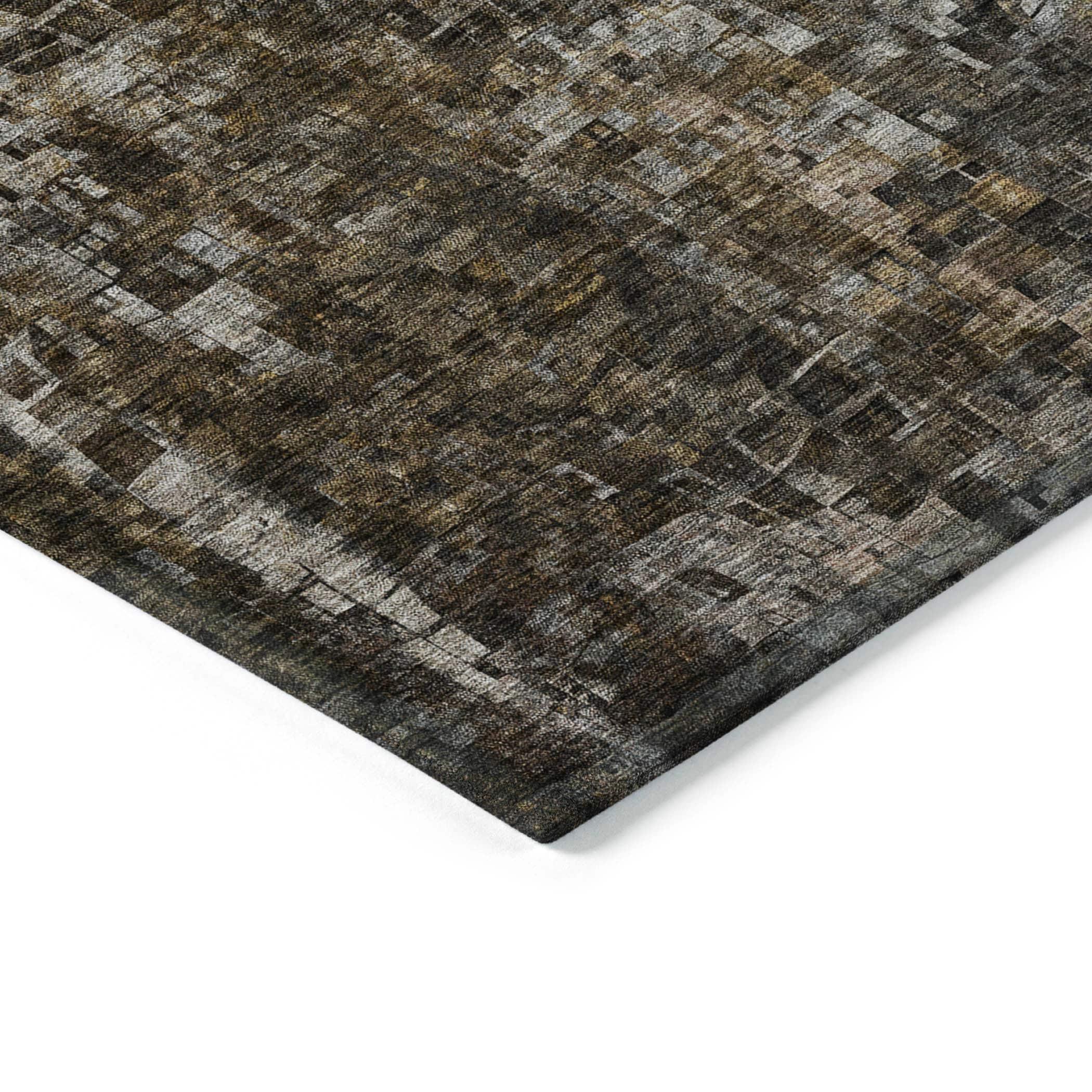 Brown Synthetic Flat Woven Non-Slip Runner Rug