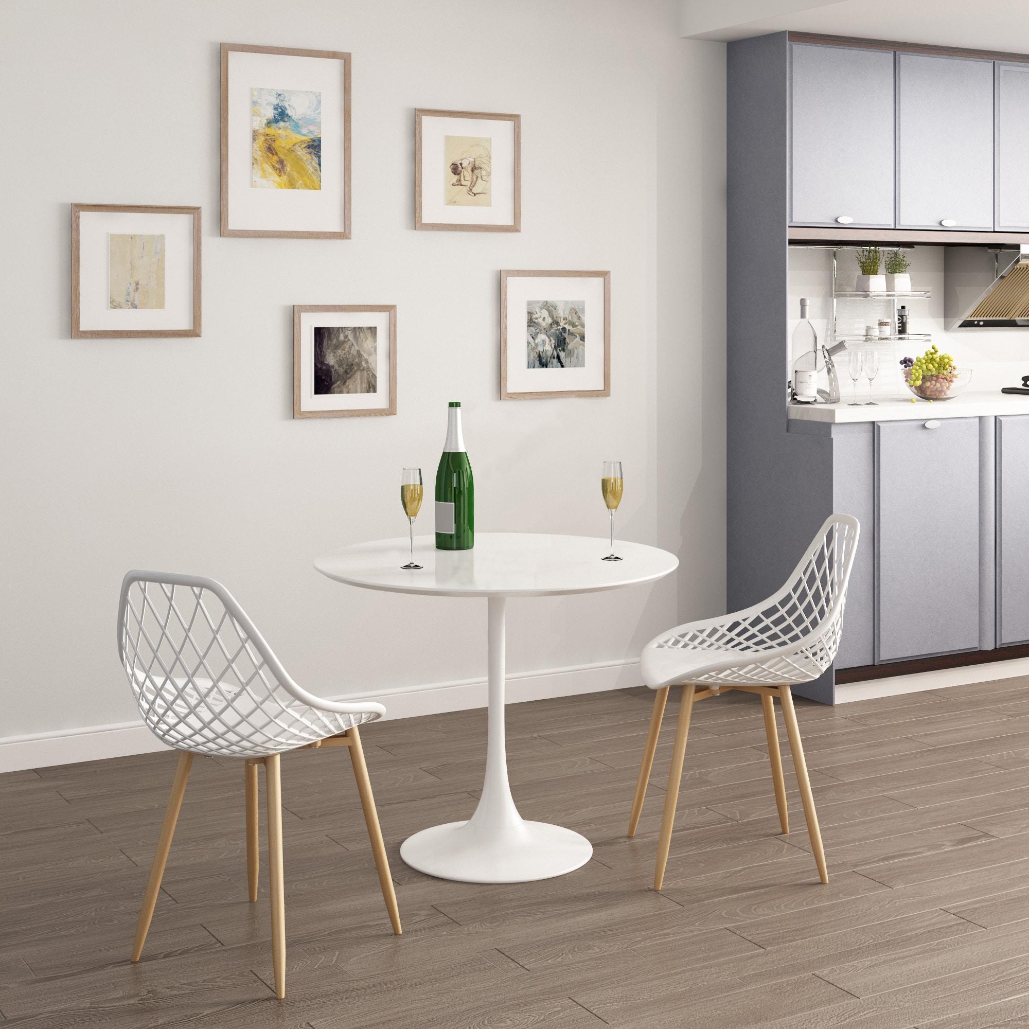 31.5" Kurv Cafe Dining Table White - Jamesdar: Chic, Modern, Space-Saving Design