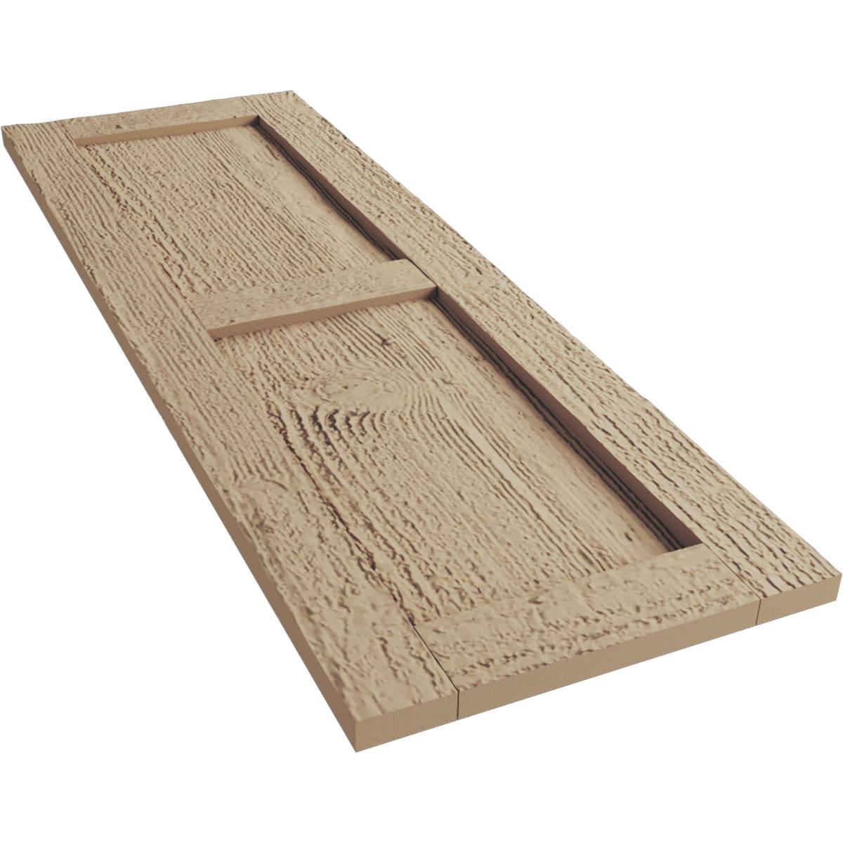 Ekena Millwork Rustic Two Equal Panel Flat Panel Faux Wood Shutters (Per Pair)