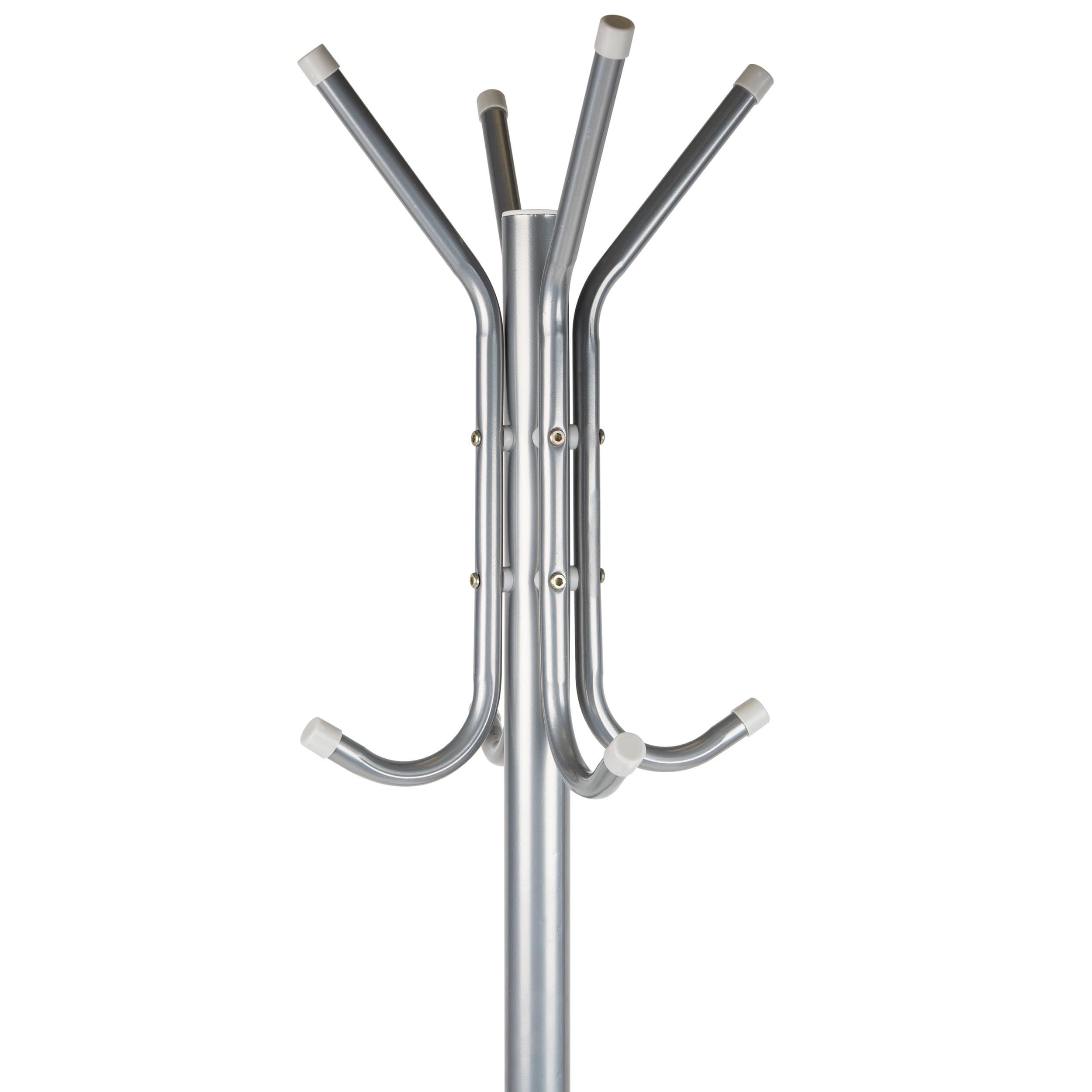 Mind Reader 3-Tier Standing Coat Rack, 11 Hooks, Silver