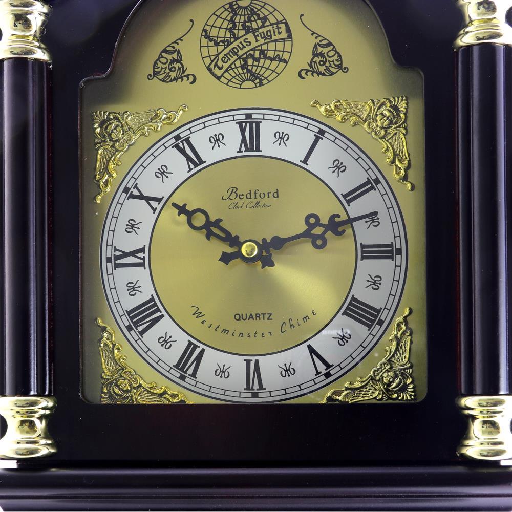 Bedford Clock Collection 26" Antique Mahogany Cherry Oak Chiming Wall Clock with Roman Numerals