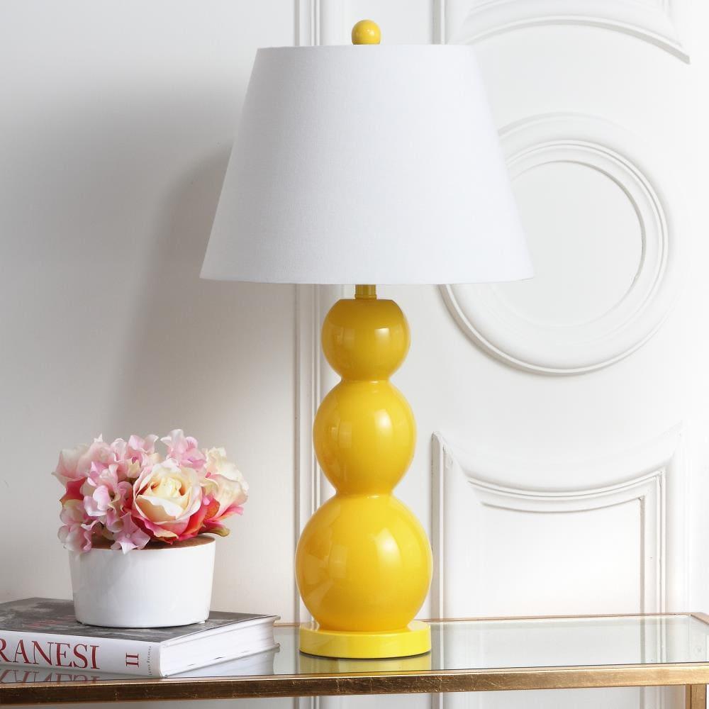 Jayne 3 Sphere Table Lamp (Set of 2) - 26.5 Inch Height - LIT4089 - Yellow - Safavieh