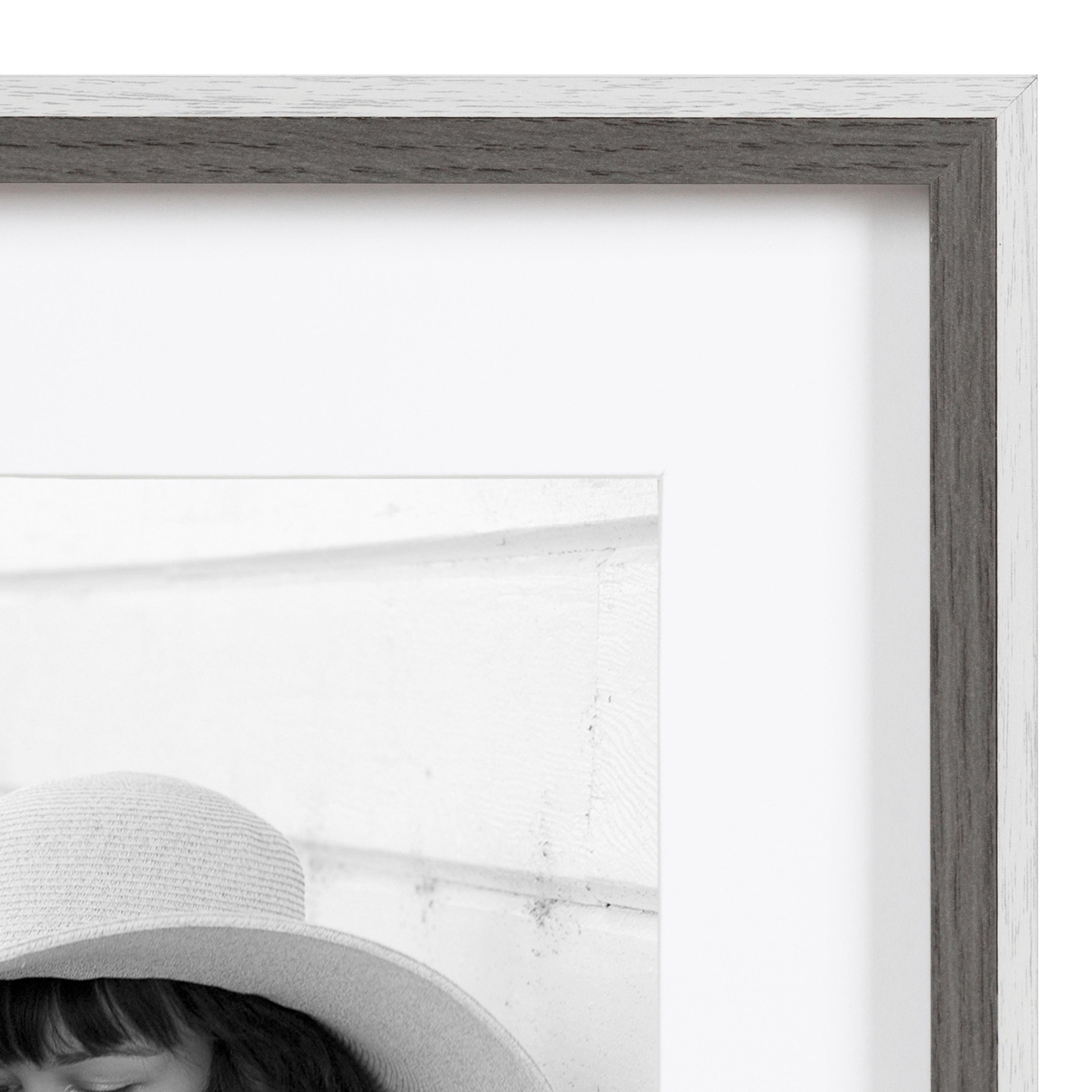Kate & Laurel All Things Decor (Set of 3) 16"x20" Matted to 8"x10" Gibson Photo Frames Gray/White