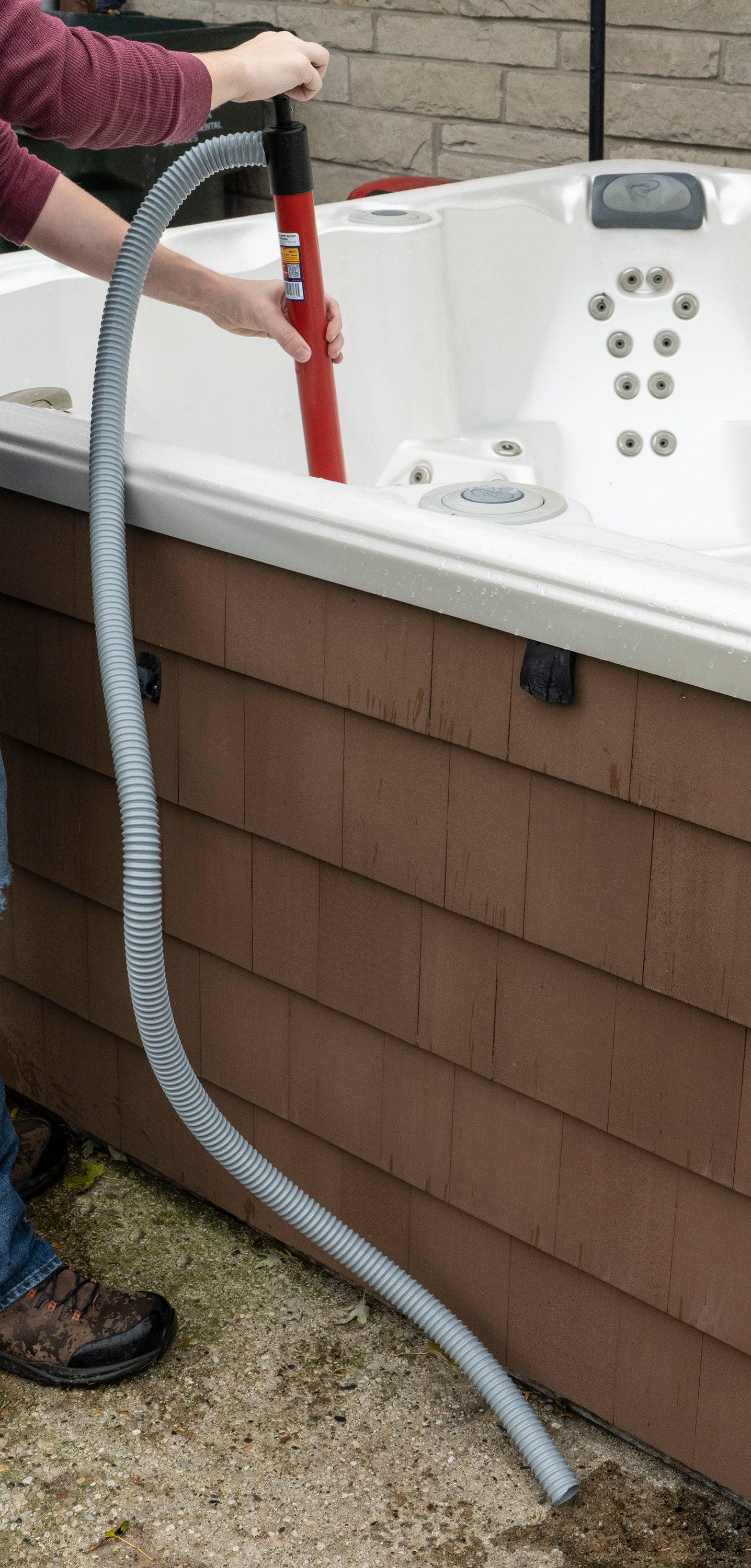 Red Thermoplastic Utility Hand Pump with Flexible Hose