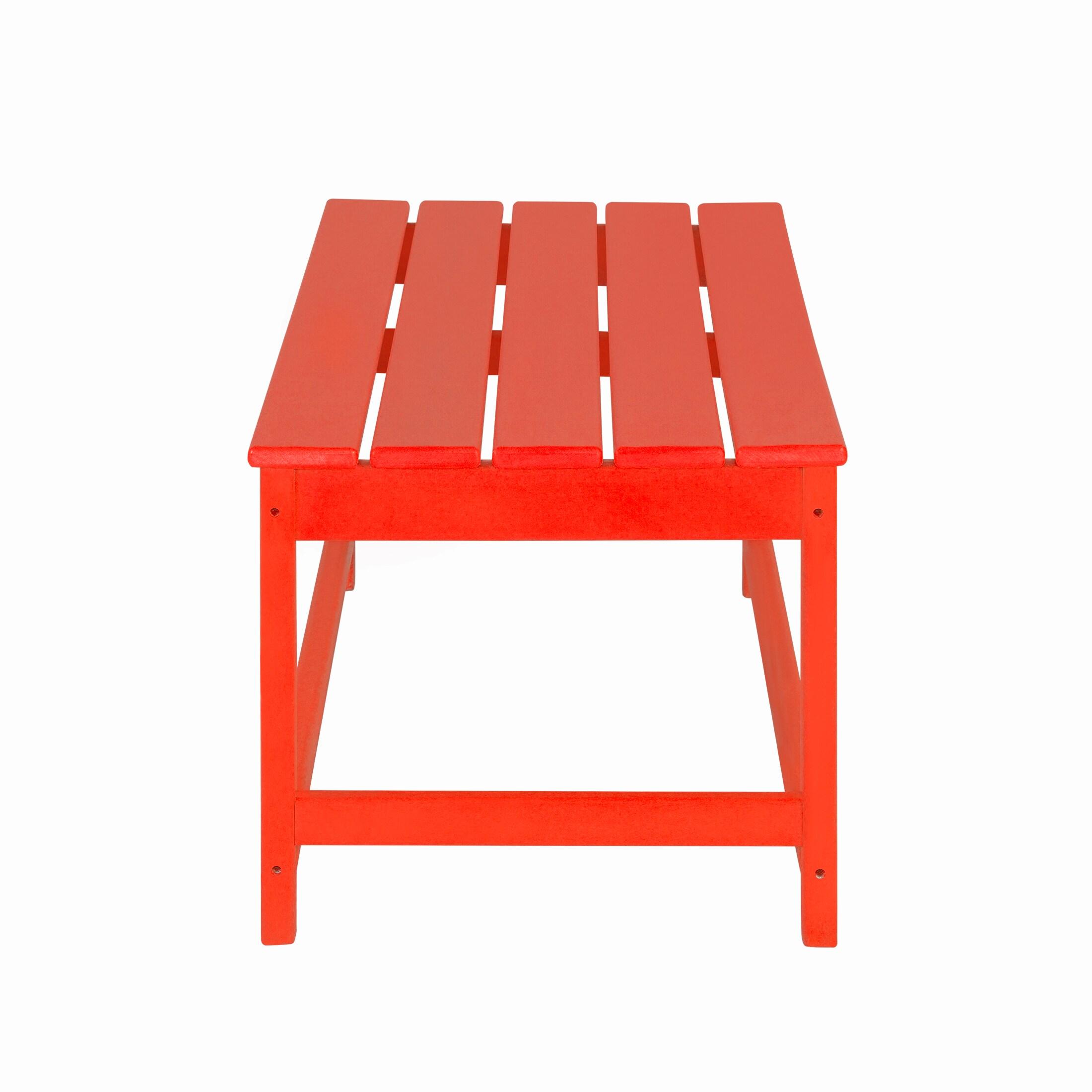 Polytrends  Laguna Hdpe All Weather Outdoor Patio Coffee And Side Tables (3-Piece Set) Red