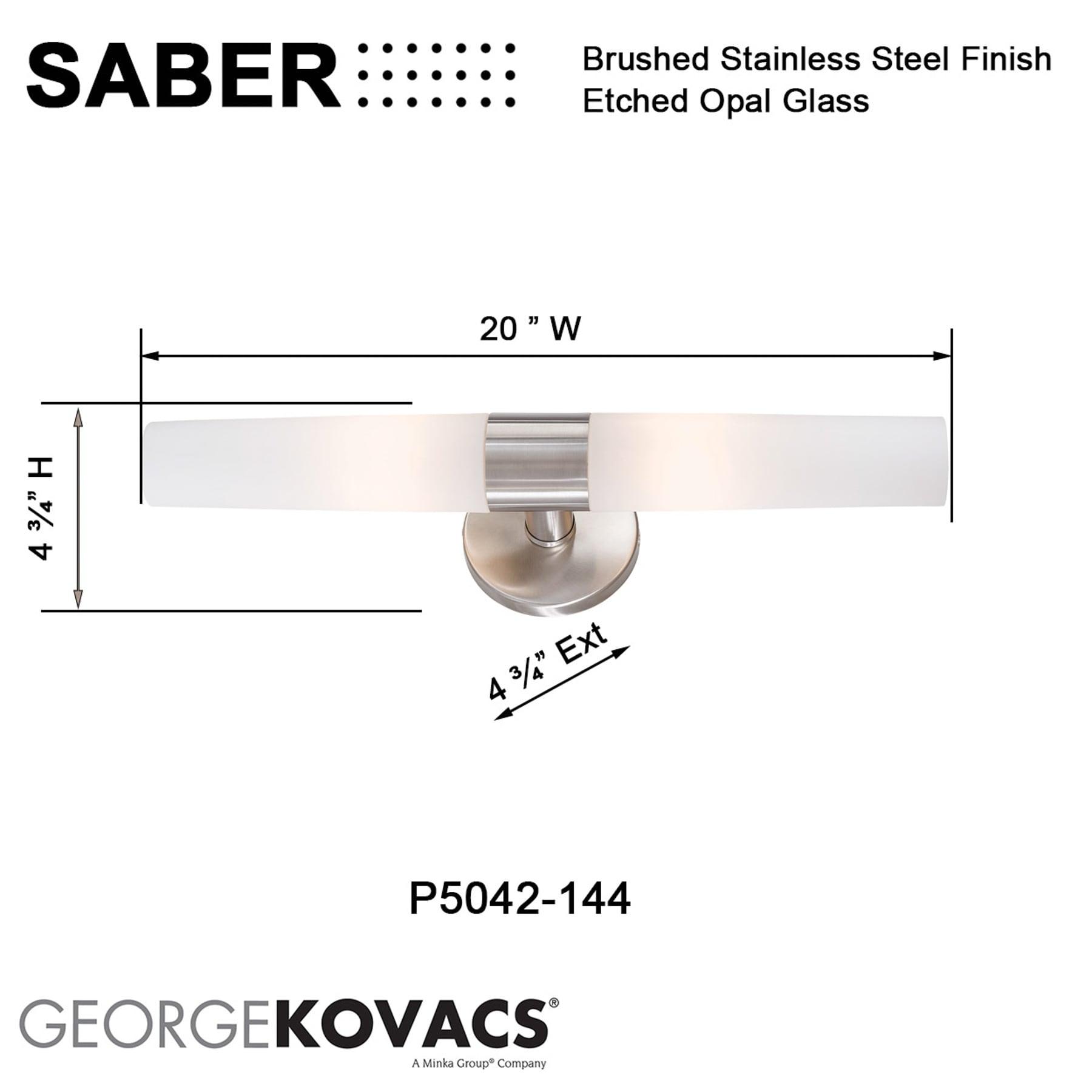 George Kovacs Lighting Saber 2 - Light Vanity in  Brushed Stainless Steel