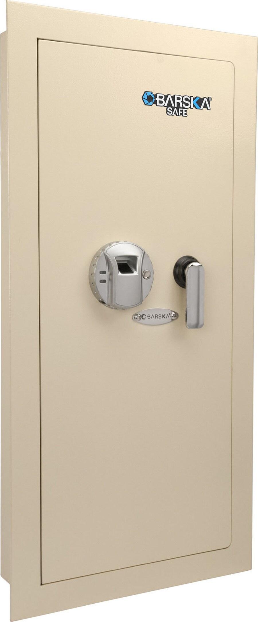 Barska 0.82 CUBIC FT LEFT OPEN BEIGE  BIOMETRIC WALL SAFE
