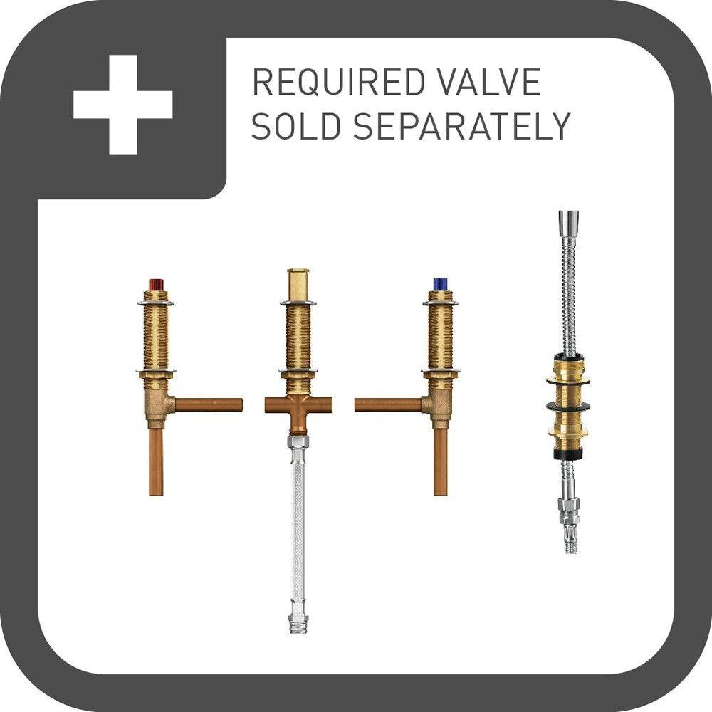 Brantford Double Handle Deck Mounted Roman Tub Faucet Trim with Handshower