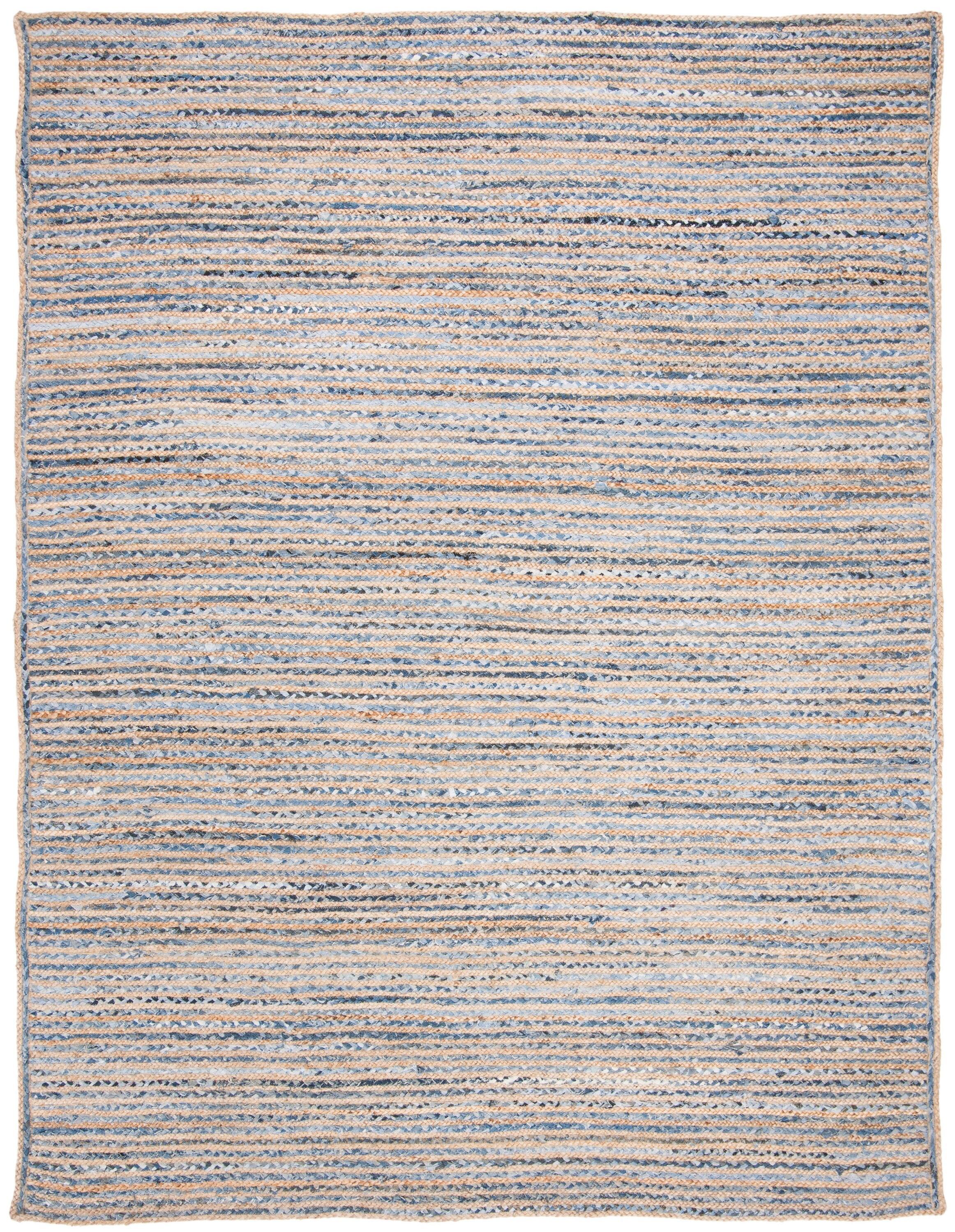 Cape Cod CAP250 Hand Woven Area Rug - Natural/Blue - 8'x10' - Safavieh.