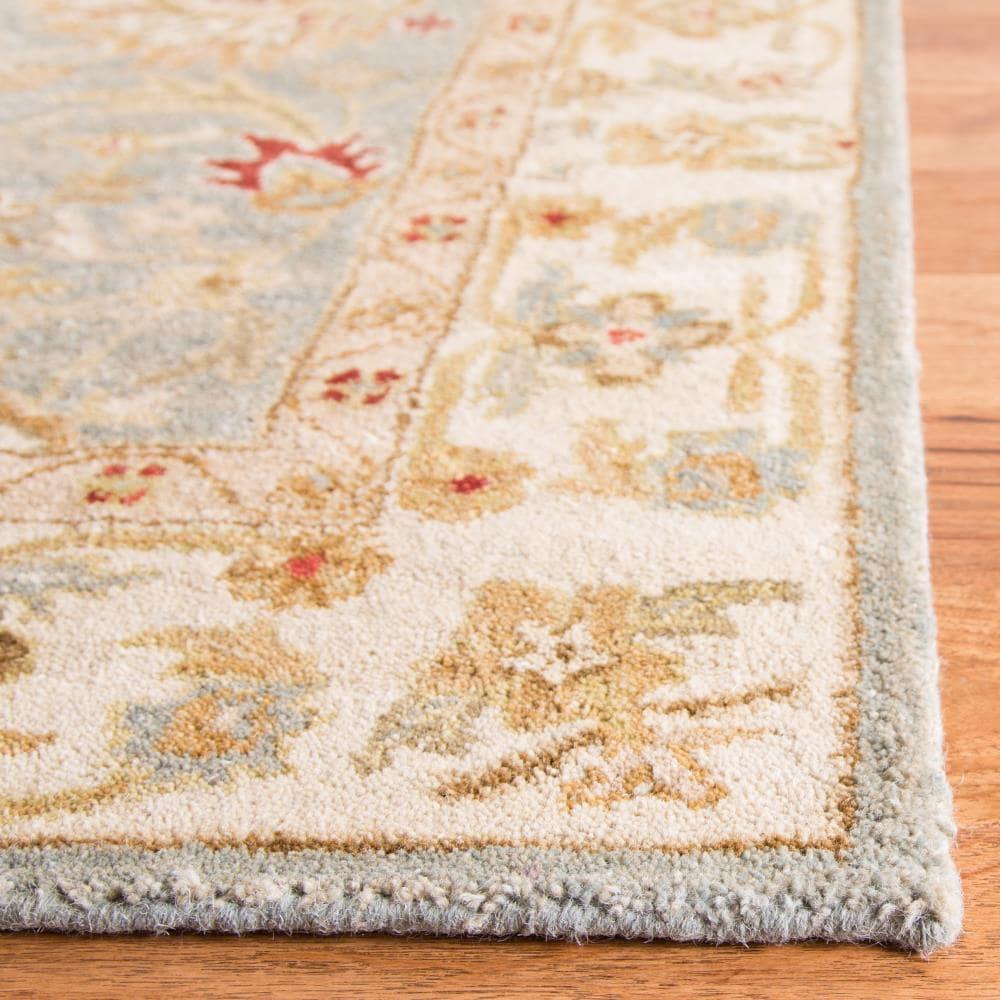 Antiquity AT822 Hand Tufted Area Rug - Grey Blue/Beige - 6'x6' - Safavieh.