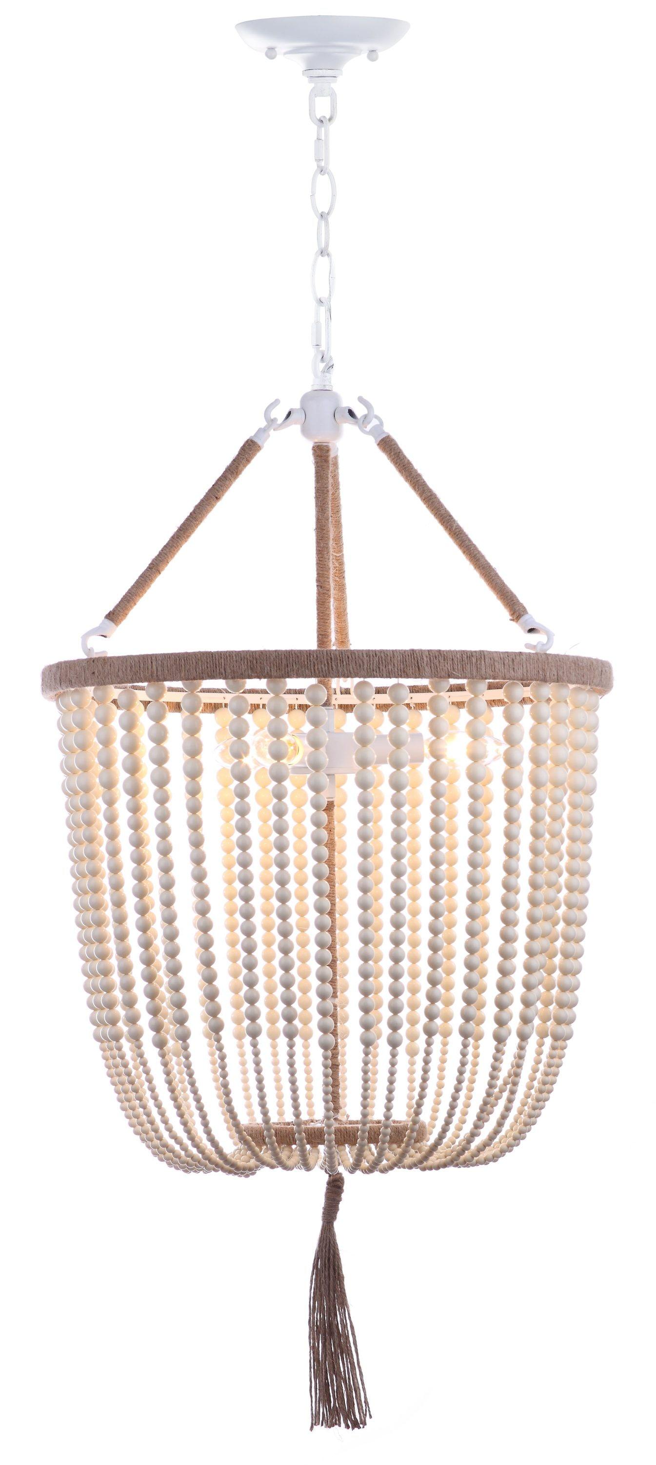 Angie Beads Pendant Lamp - LIT4476 - Cream - Safavieh