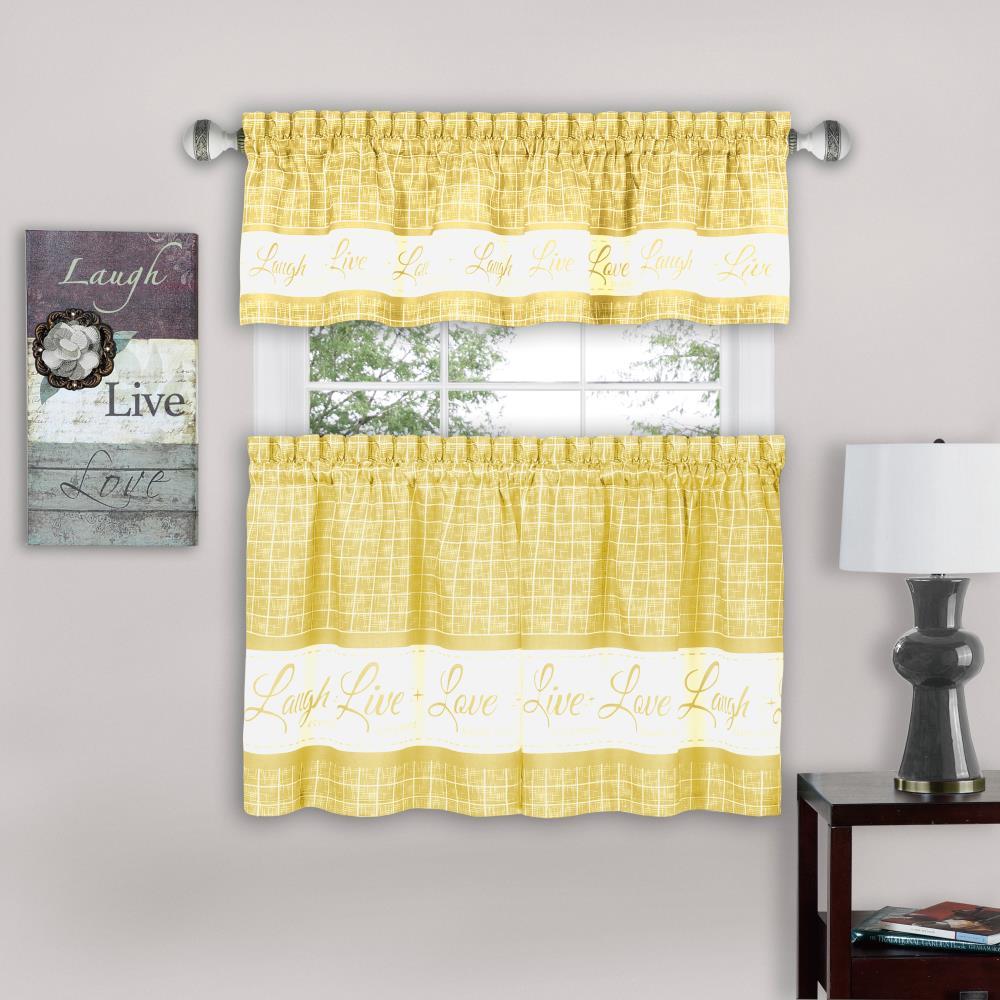 Gracie Oaks Arad Geometric Tailored 58'' W Window Curtain Tier And Valance