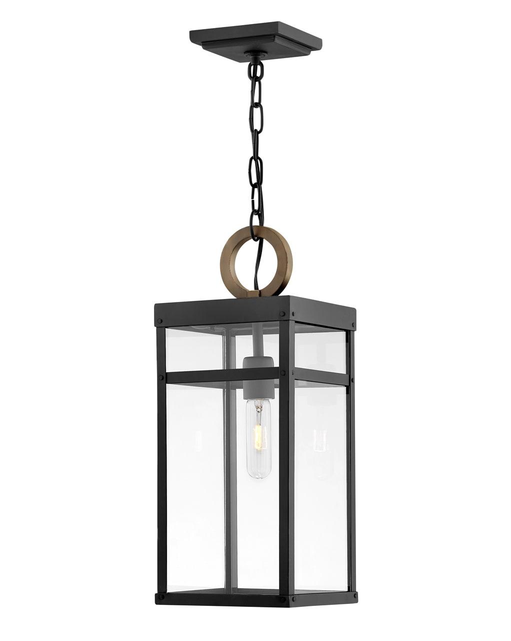 1 Light Medium Outdoor Hanging Lantern In Transitional Style 7.5 Inches Wide By 19 Inches High-Black Finish-Led Lamping Type Hinkley Lighting