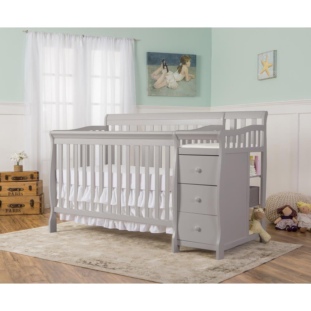 Pebble Grey Pine 5-in-1 Convertible Crib with Changer