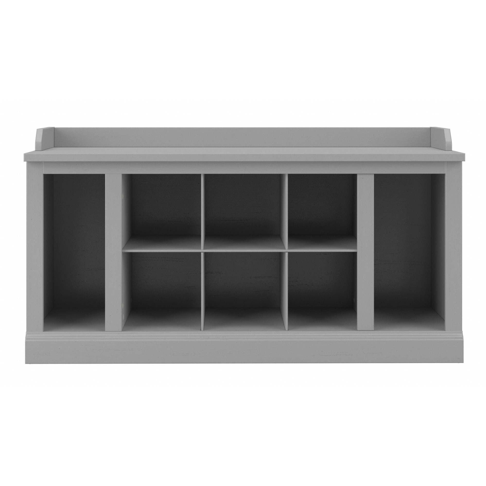 Woodland 40W Shoe Storage Bench with Shelves in Cape Cod Gray - Engineered Wood
