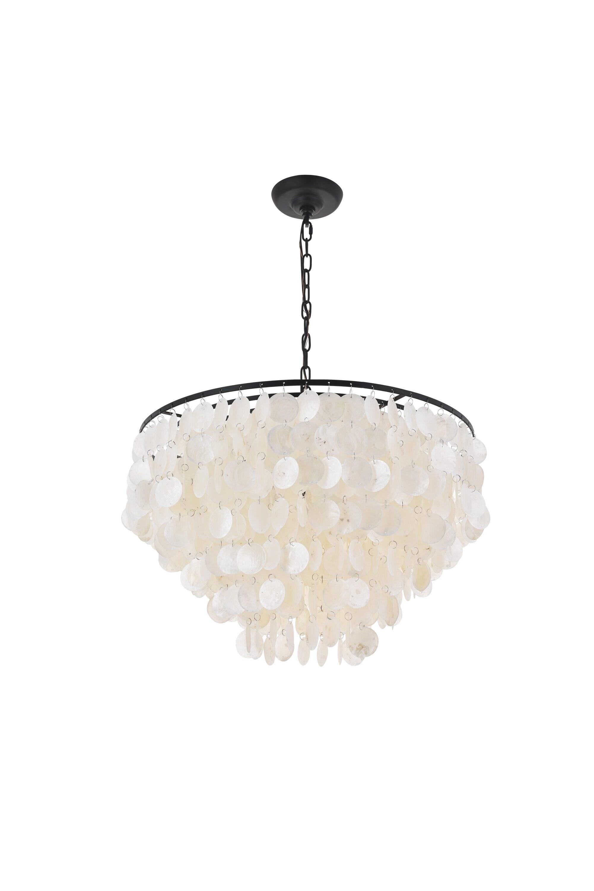 Elegant Lighting Selene 6 light Black Pendant