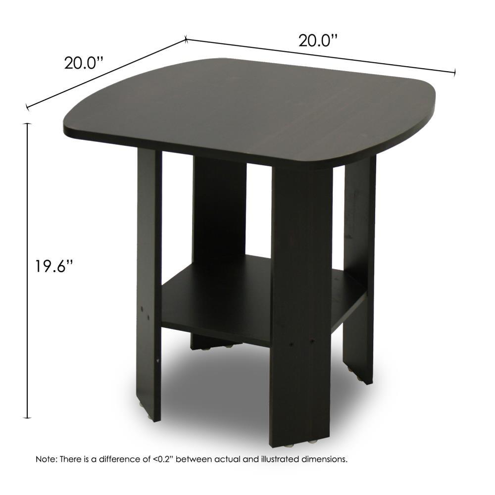 Furinno Industrial End Table Sofa Side Coffee Table with 2 Storage Shelf,Espresso