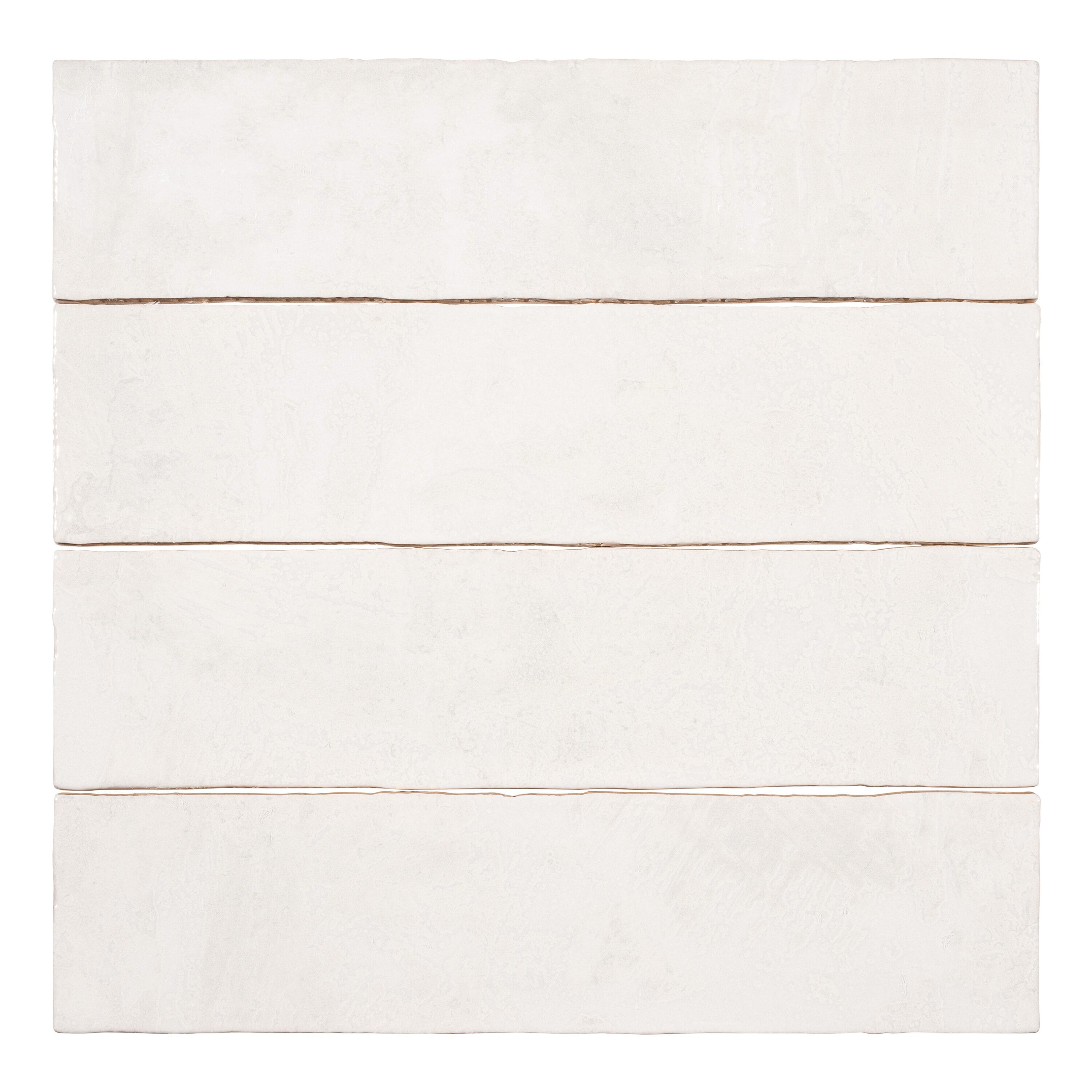 Splash Coconut White 3" x 12" Ceramic Subway Glossy Textured Look Wall Tile (Sample)