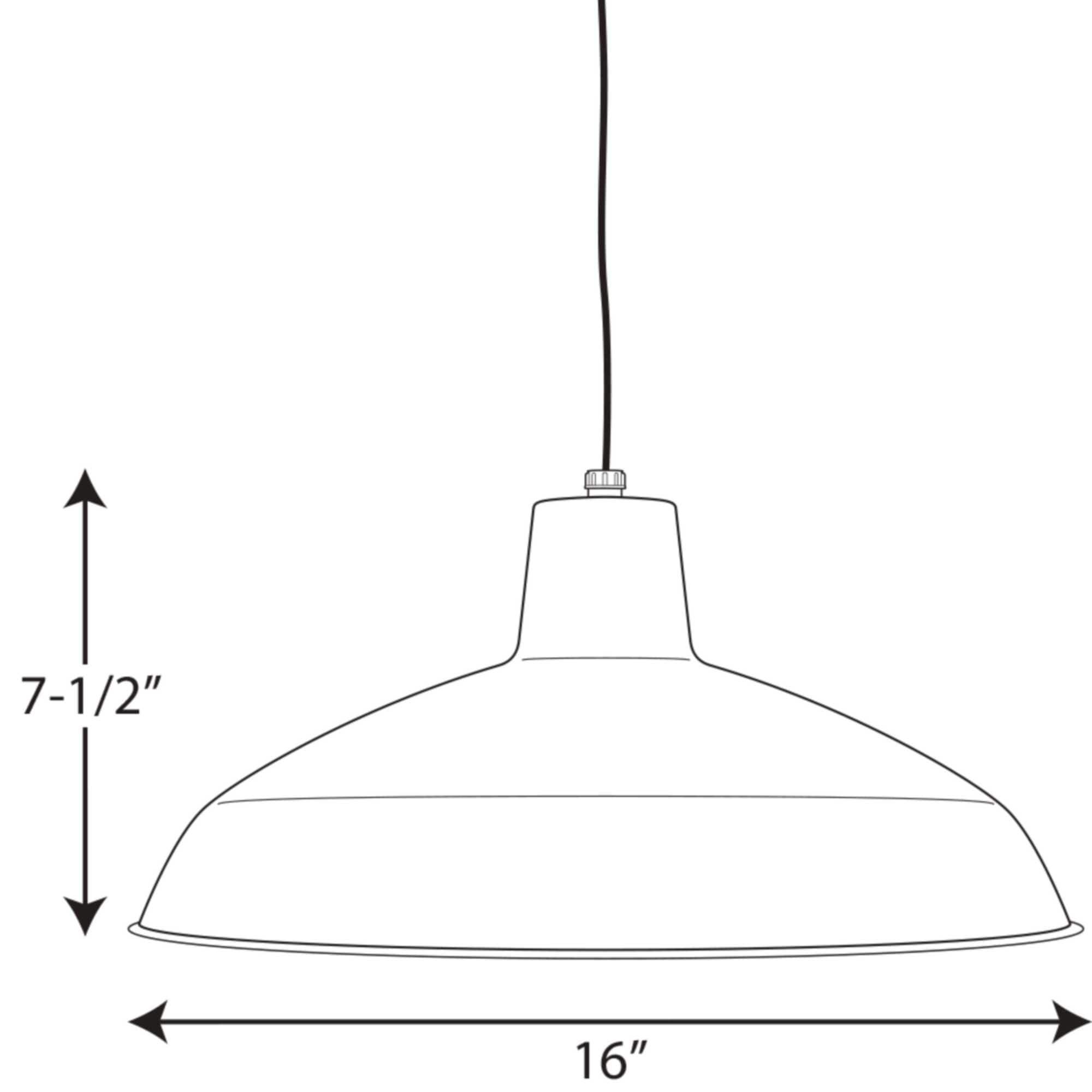 Progress Lighting, Sanabria, 1-Light Pendant, Brushed Nickel, Spun Metal Shade