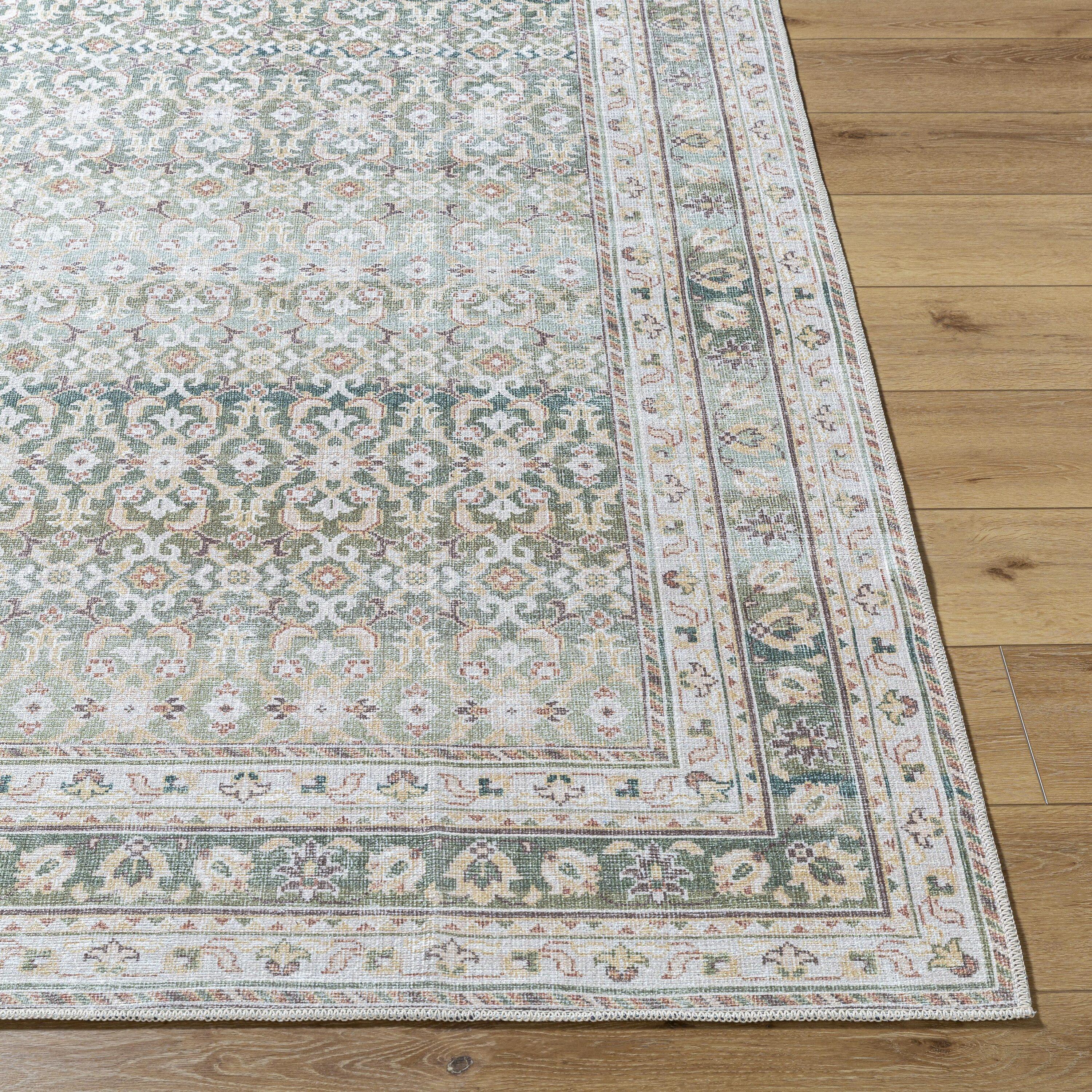 Livabliss x Our PNW Home Rainier Updated Traditional Washable Area Rug, 3'3" x 4'11", Green