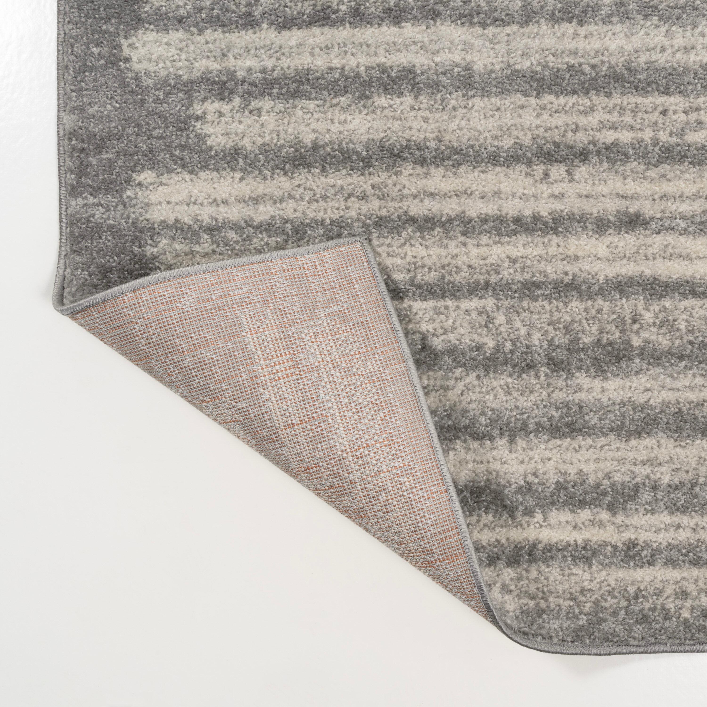 JONATHAN Y Khalil Modern Berber Stripe Gray/Cream 2 ft. x 8 ft. Runner Rug