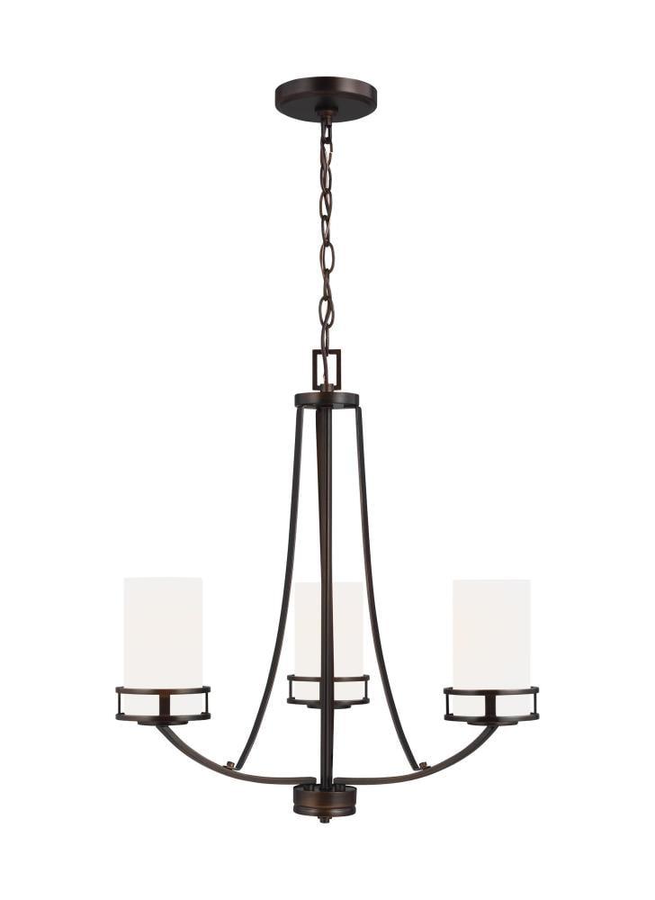 Generation Lighting 3-Light Robie Chandelier Bronze 3121603-710, Modern Ceiling Light Fixture for Room Decor| Chandelier for Dining Room or Living Room Uses A19 Standard or LED Light Bulbs