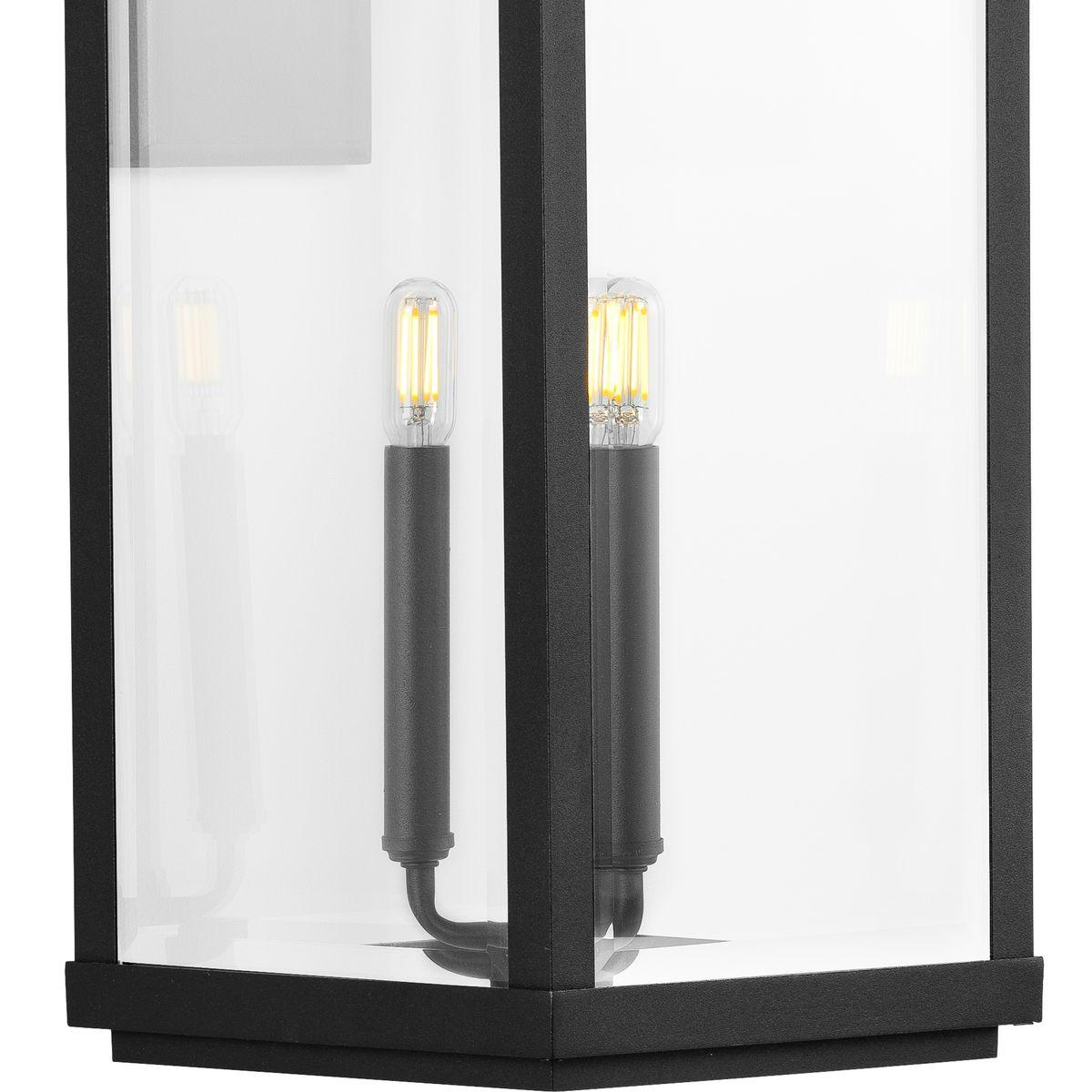 Progress Lighting Gibbes Street 3-Light Wall Lantern in Antique Bronze with Clear Beveled Glass