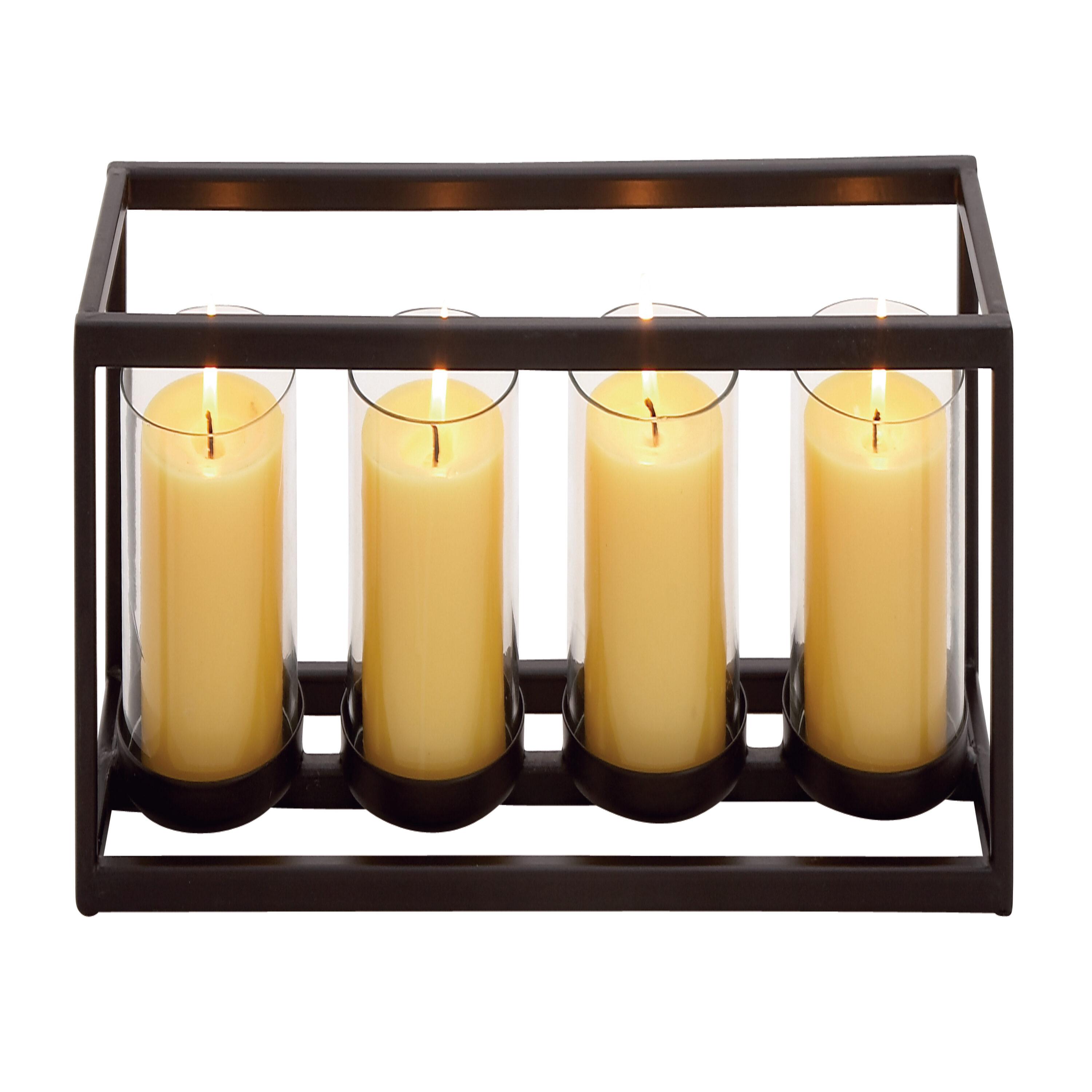 DecMode 4 Holder Black Metal Candelabra