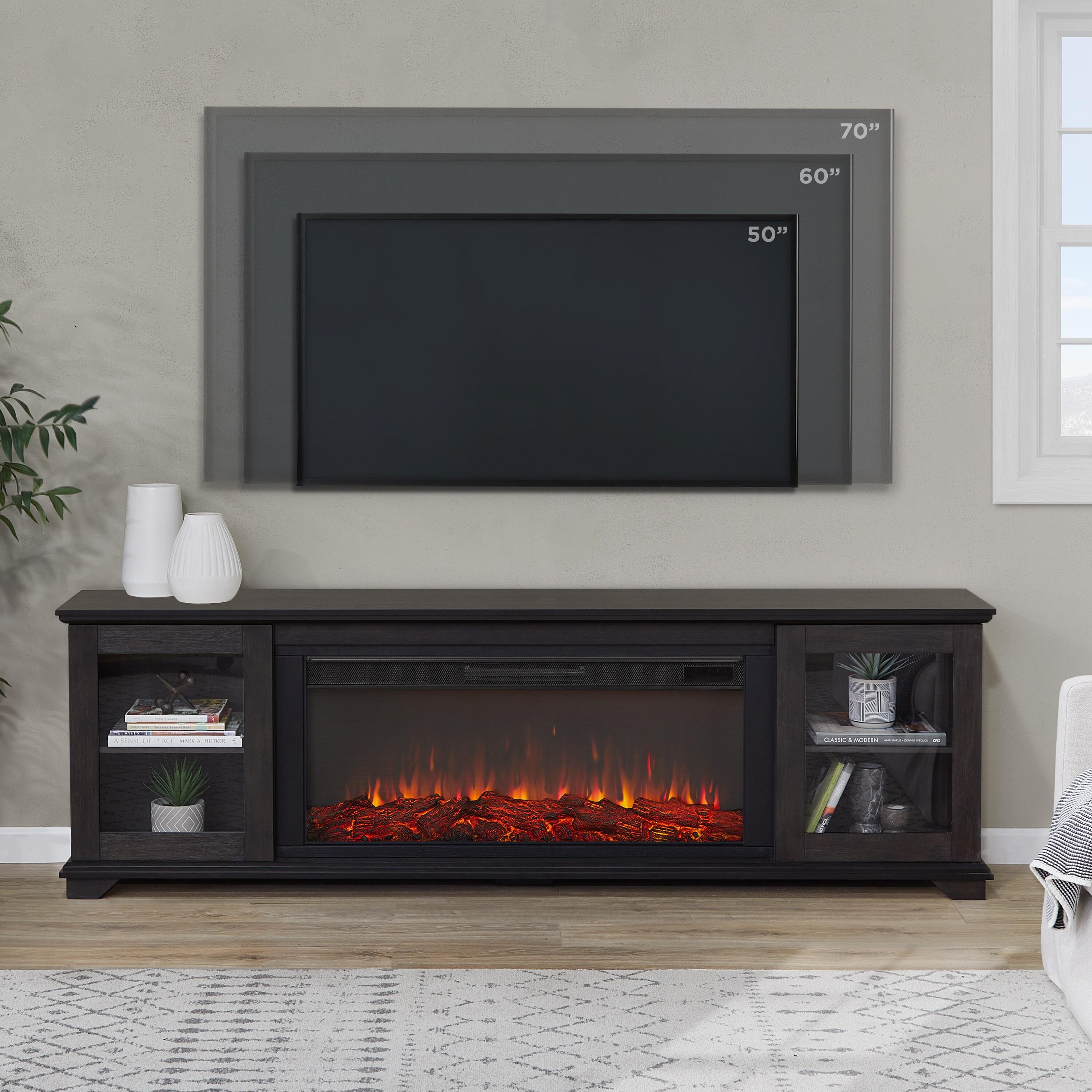 Real Flame Benjamin 81" Landscape TV Stand with Electric Fireplace by Real Flame