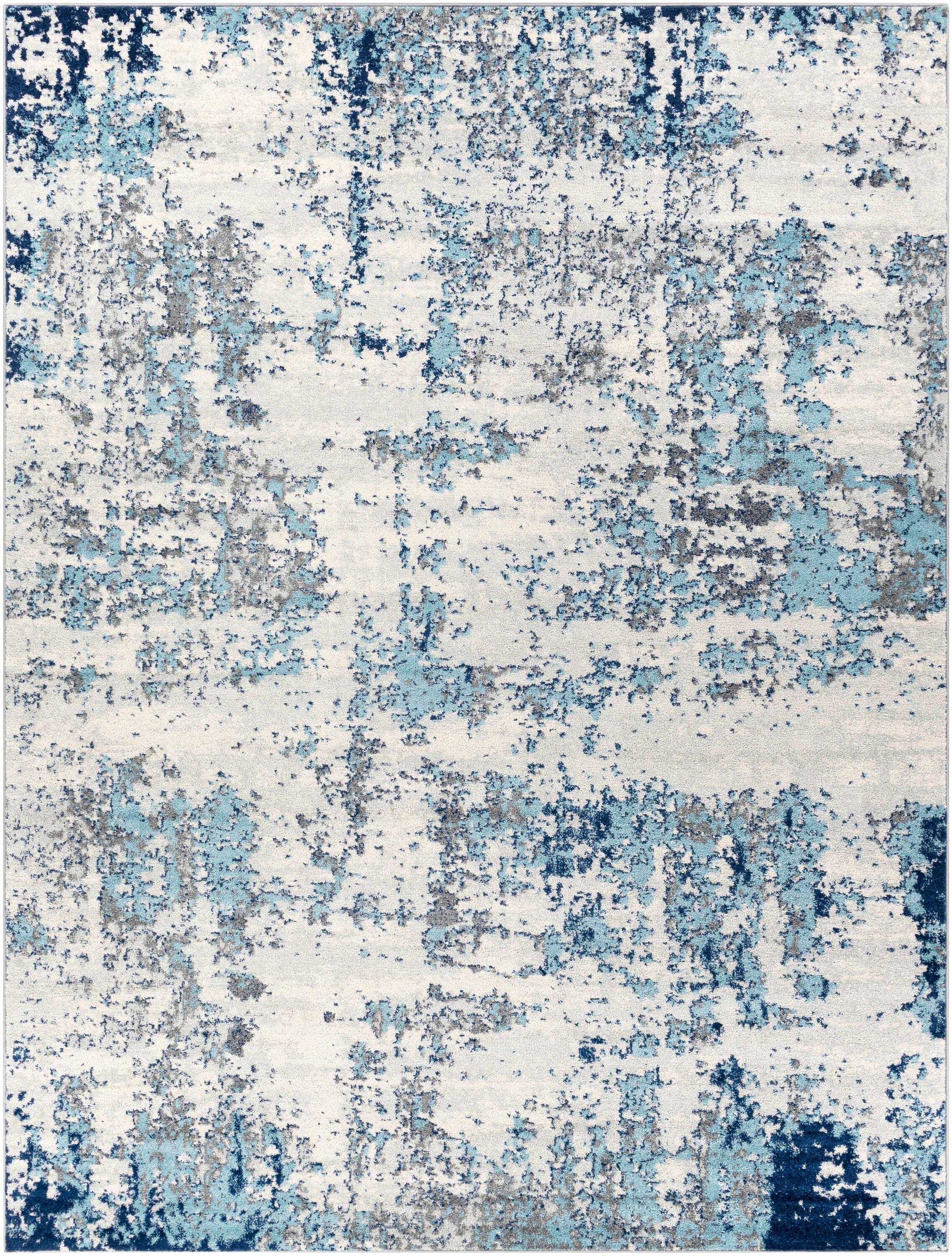 Livabliss 7'10"x10'3" High Plains Modern Rug Blue: Stain & Fade-Resistant, Medium Pile, Indoor Area Rug