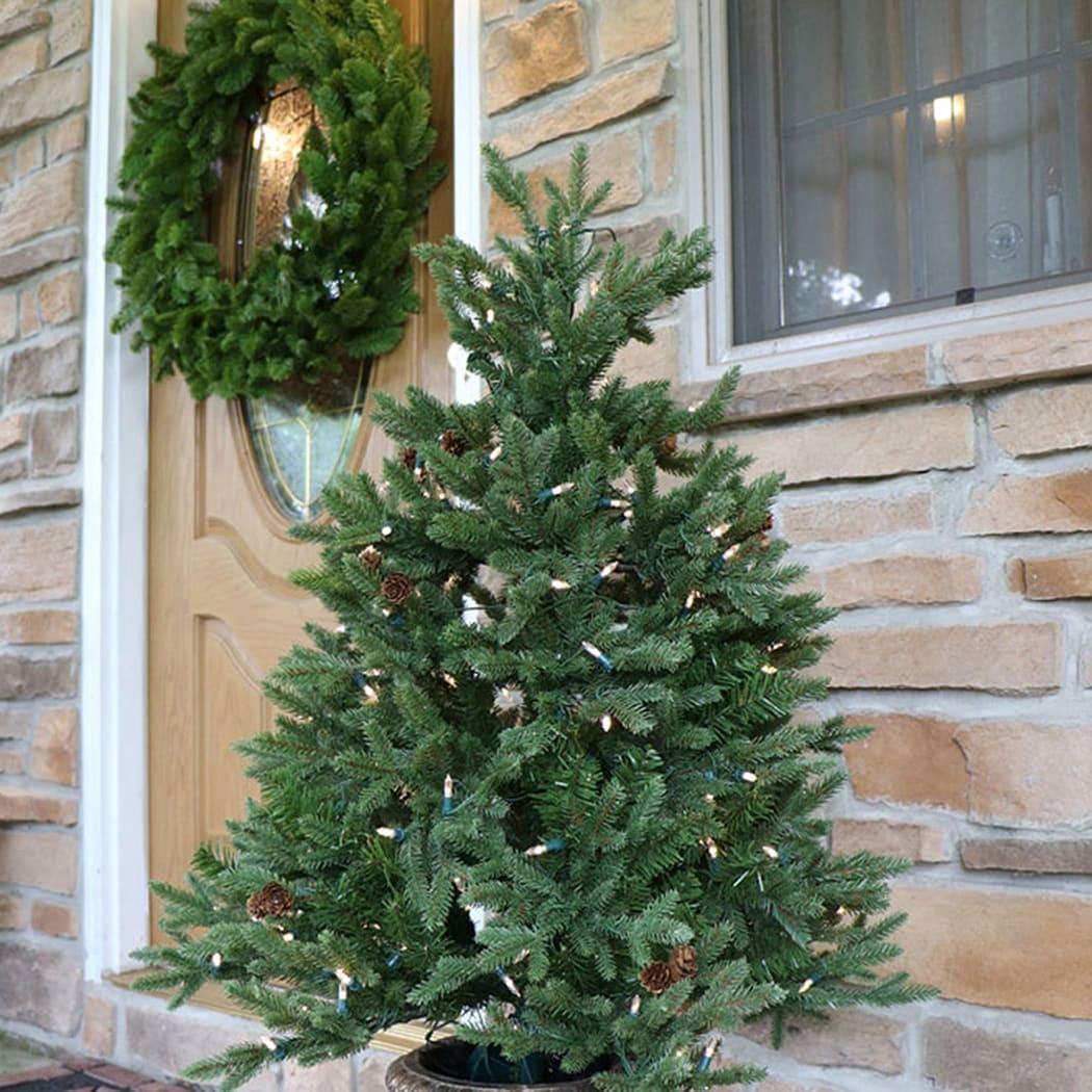 Carmel Pine 4' Lighted Fir Christmas Tree (Set of 2)