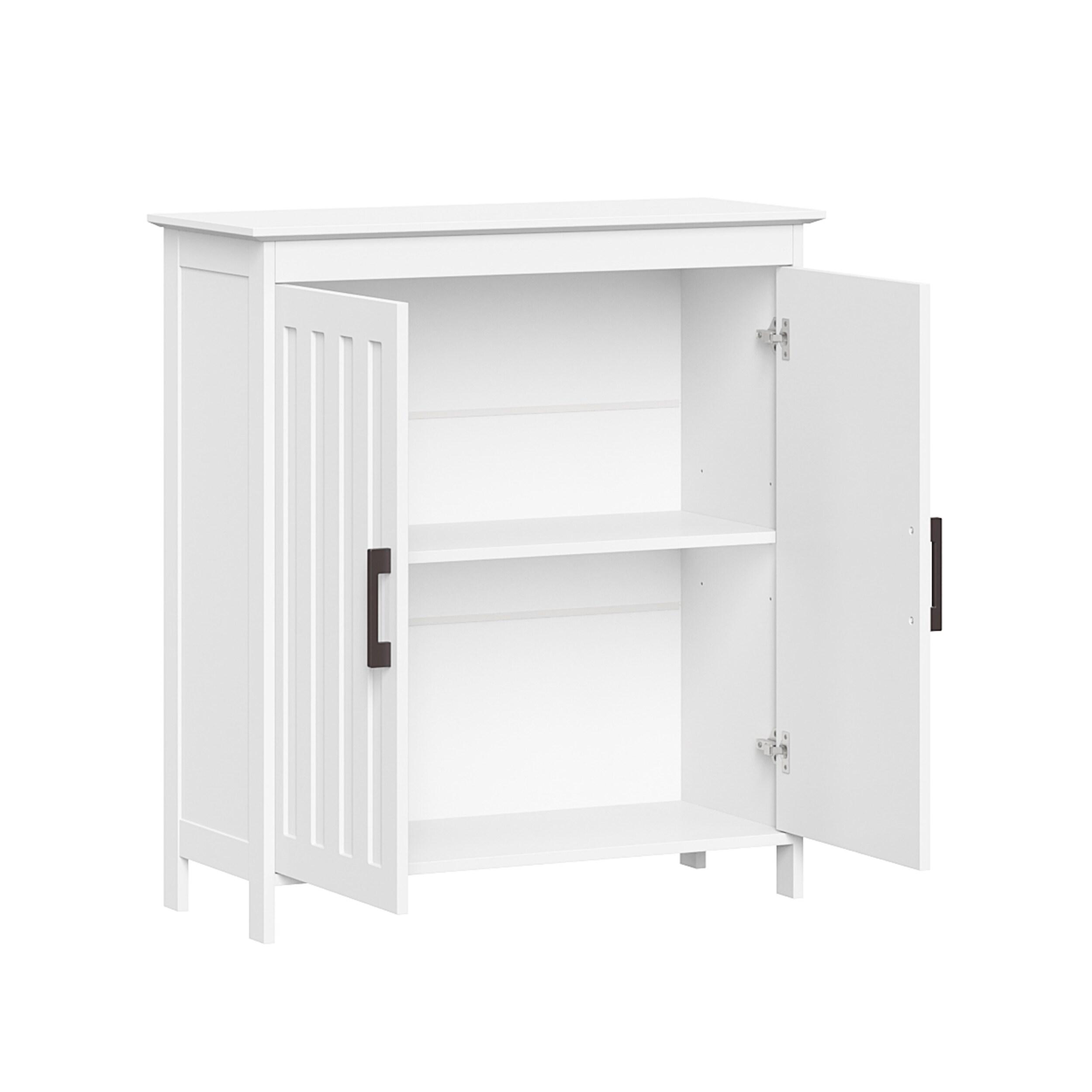 RiverRidge Monroe Two-Door Bathroom and Laundry Storage Cabinet with Adjustable Shelves - White