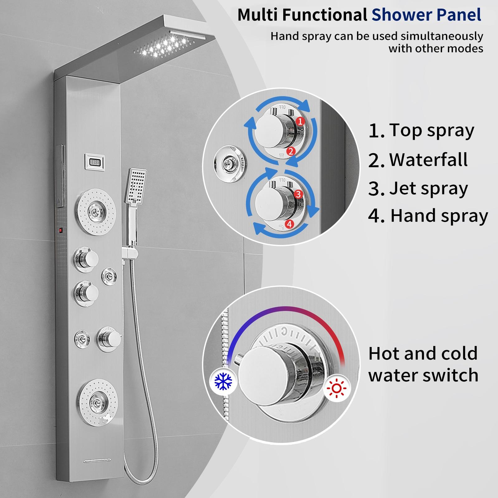 51.57'' Shower Panel with Fixed Shower Head