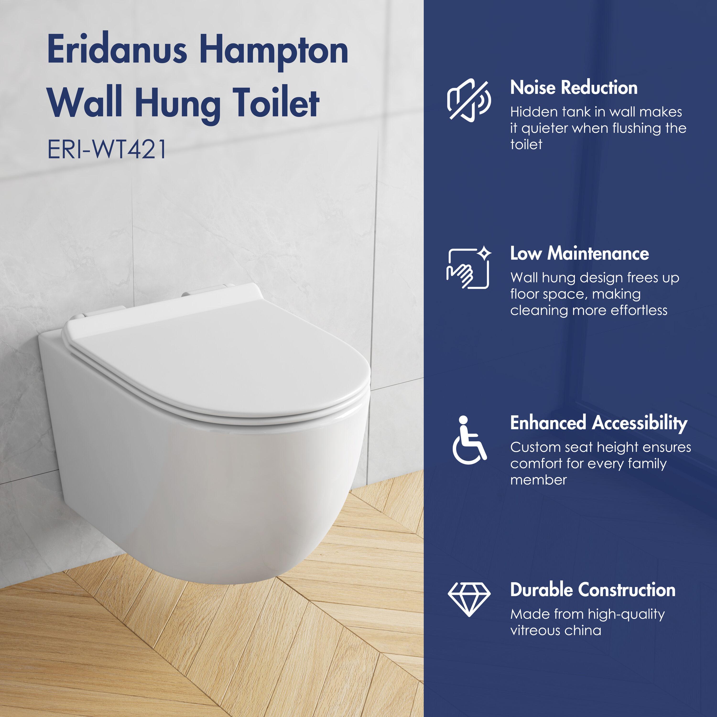 Hampton Elongated Wall Mount Toilet Wall Hung Toilet Bowl