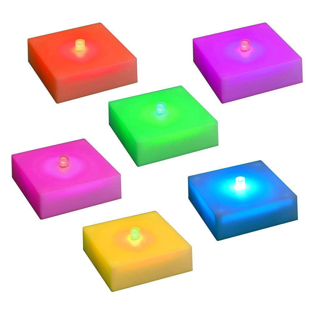 LumaBase Battery Operated LED Lights with Timer, Color Changing - Set of 6