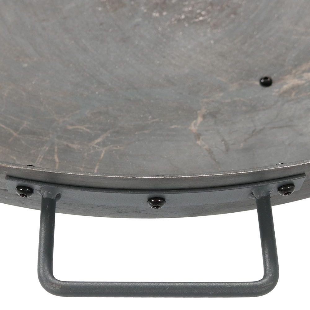 SunnyDaze Decor Union Round Wood-Burning Steel Finish Cast Iron Outdoor Raised Fire Pit Bowl