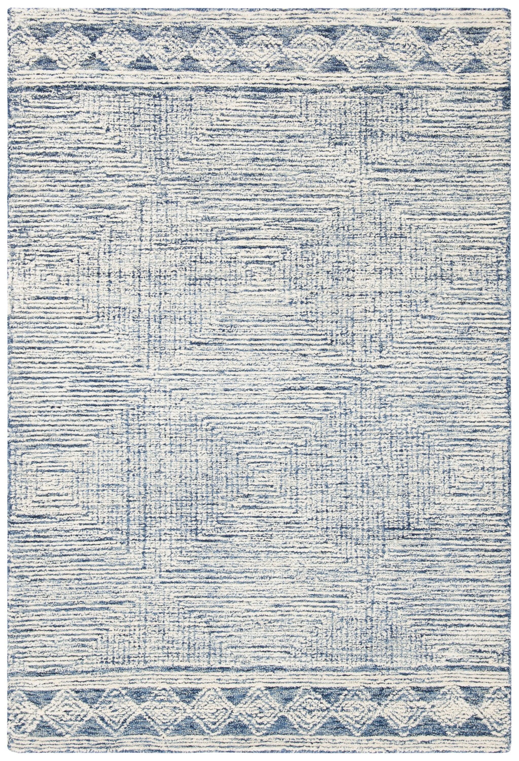 Abstract ABT349 Hand Tufted Area Rug - Ivory/Navy - 3'x5' - Safavieh .