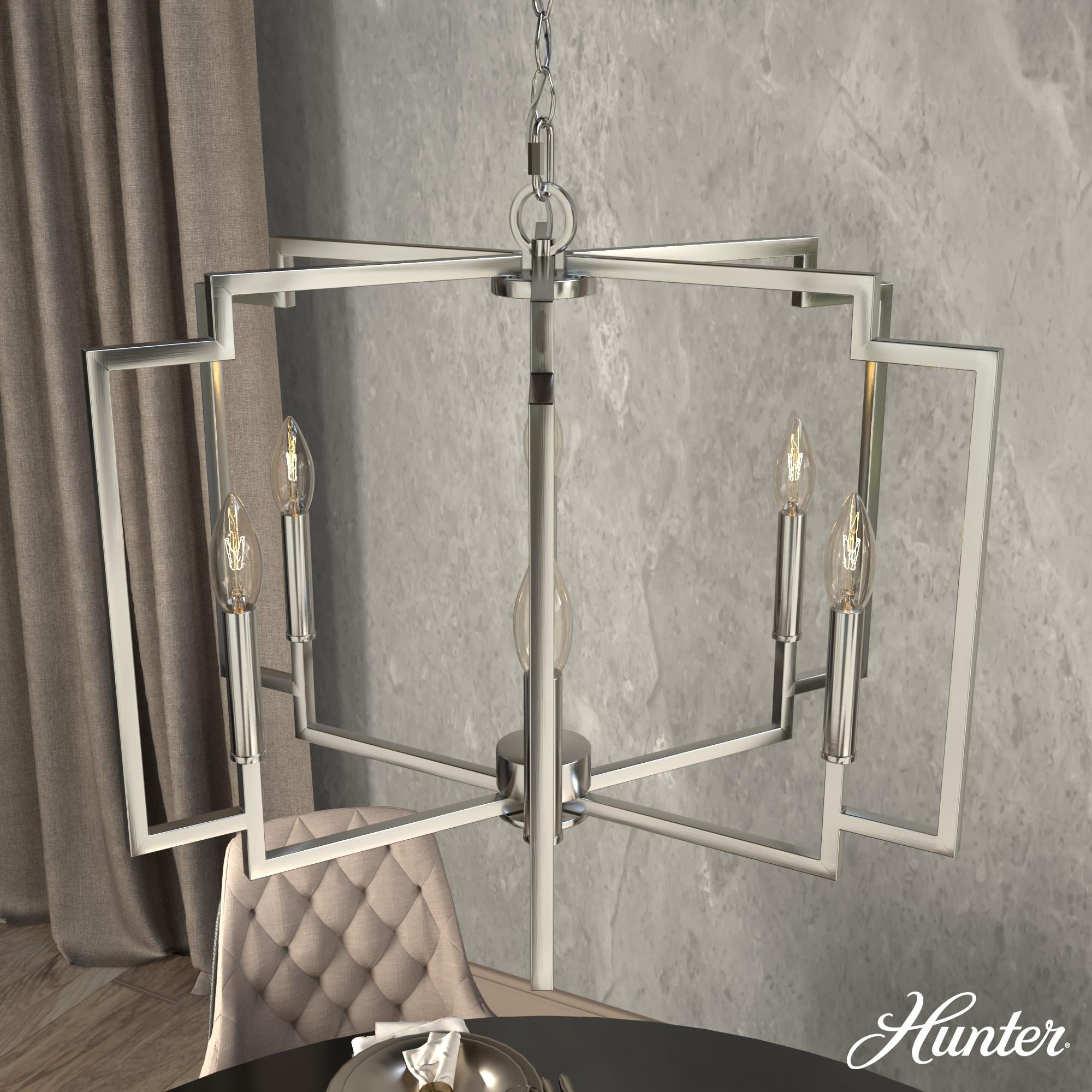 Hunter Fan Hunter 30 Inch Zoanne 6 Light Chandelier Ceiling Light Fixture