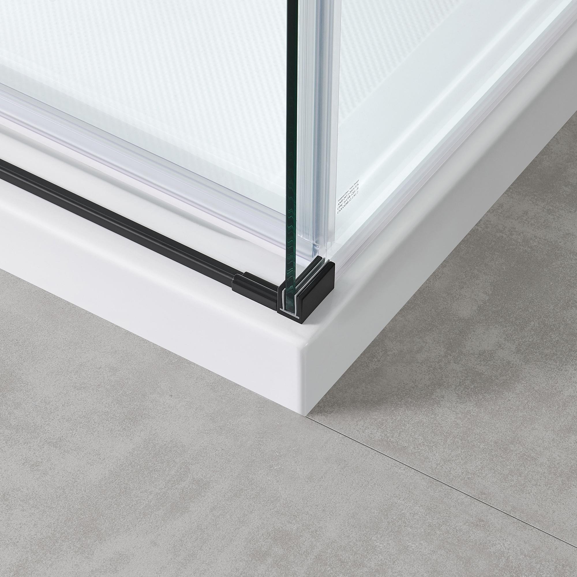 OVE Decors Bel Soft Close Stainless Steel 3-Piece 32-in x 48-in x 81-in Base/Door Corner Shower Kit