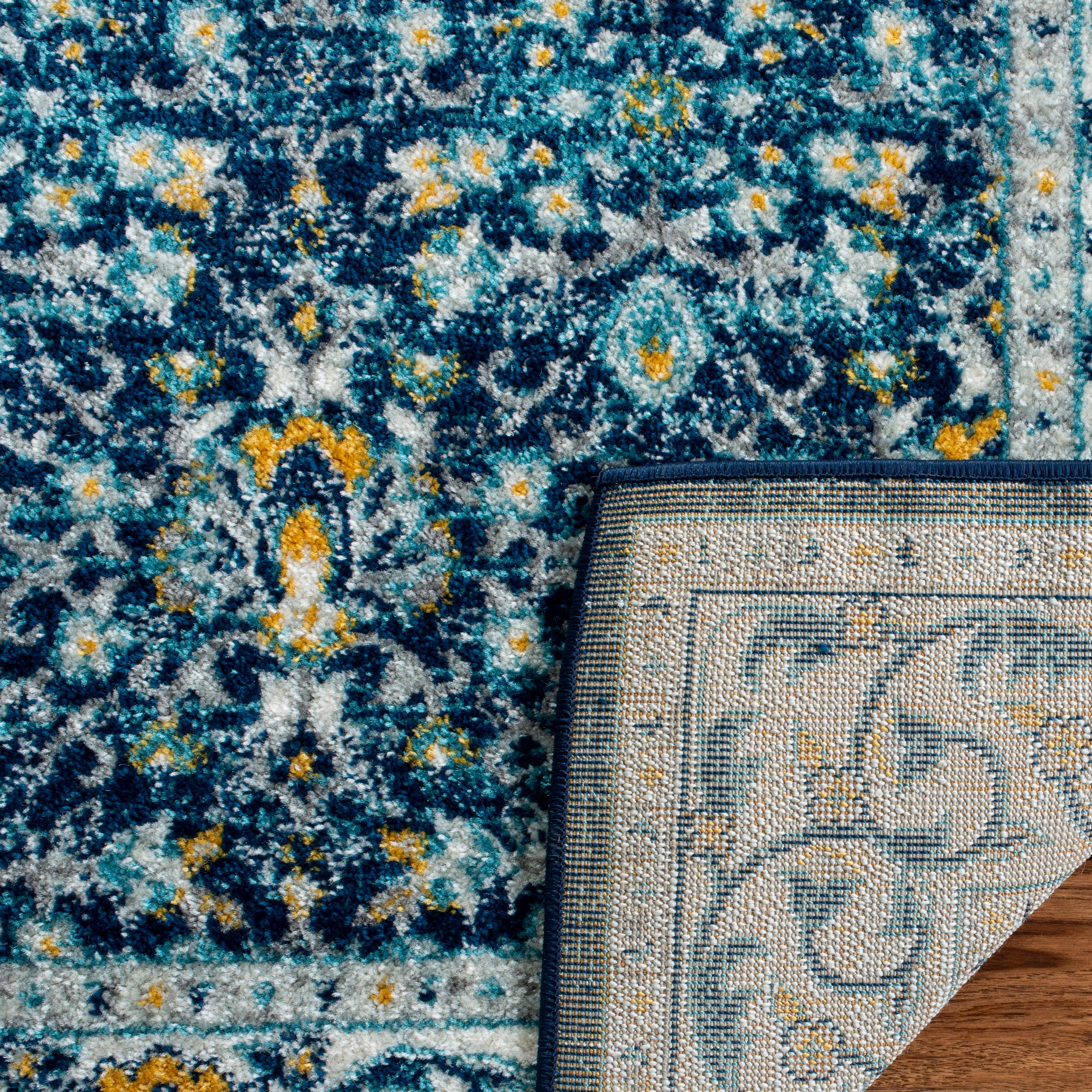 Madison MAD151 Power Loomed Indoor Accent Rug - Navy/Creme - 3'x5' - Safavieh